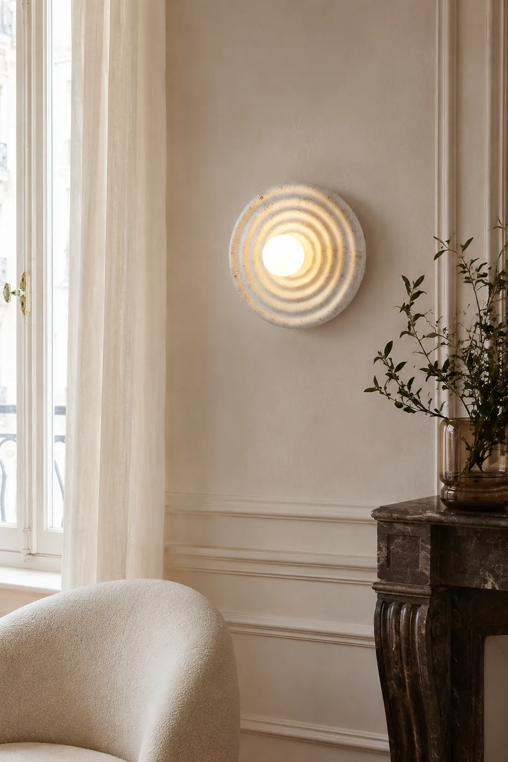 Wabi-sabi Round Circle Indoor Wall Lamp - Lumpaz