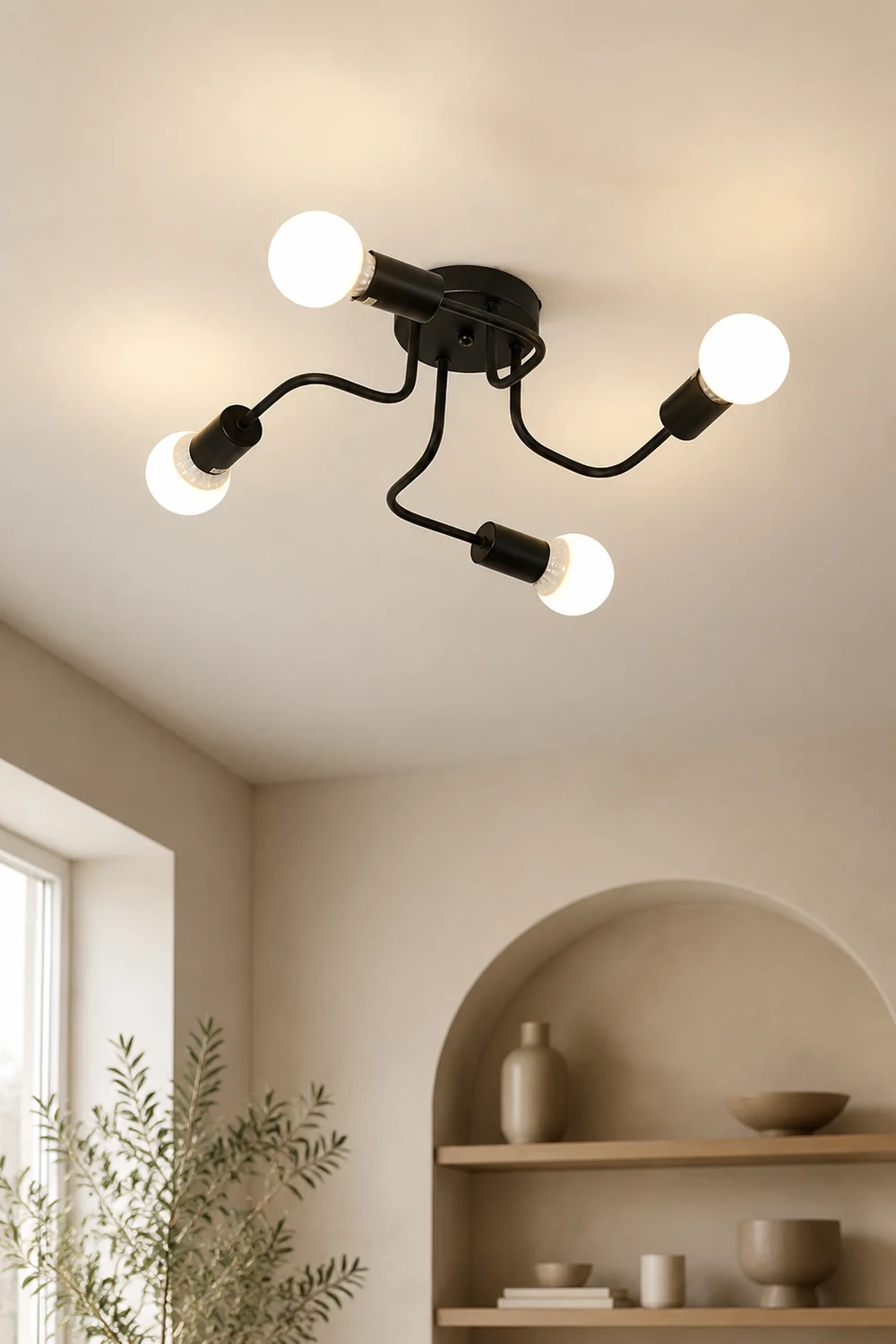 Moderne Deckenleuchte aus Eisen für Schlafzimmer, Wohnzimmer - Lumpaz
