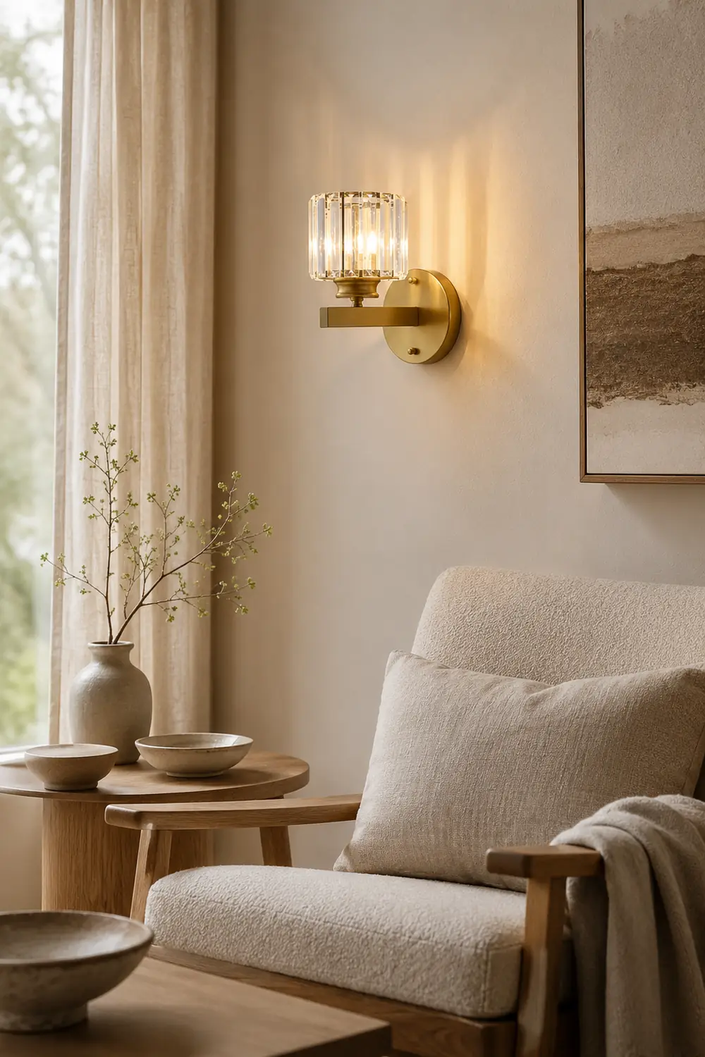 Moderne LED Wandleuchte aus Kristall für Schlafzimmer - Lumpaz