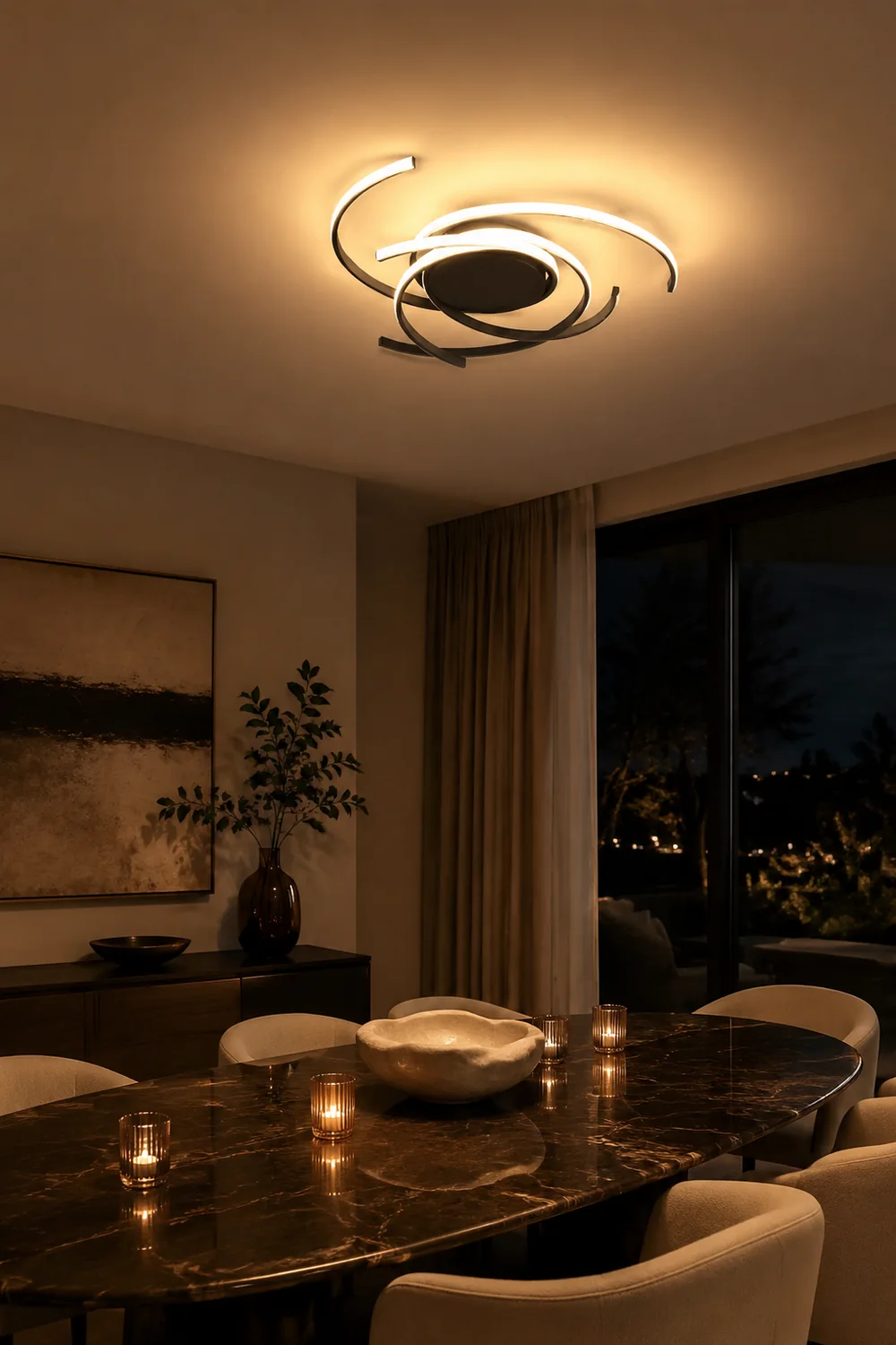 Lacey Moderne LED Deckenleuchte Dimmbar mit Fernbedienung - Lumpaz