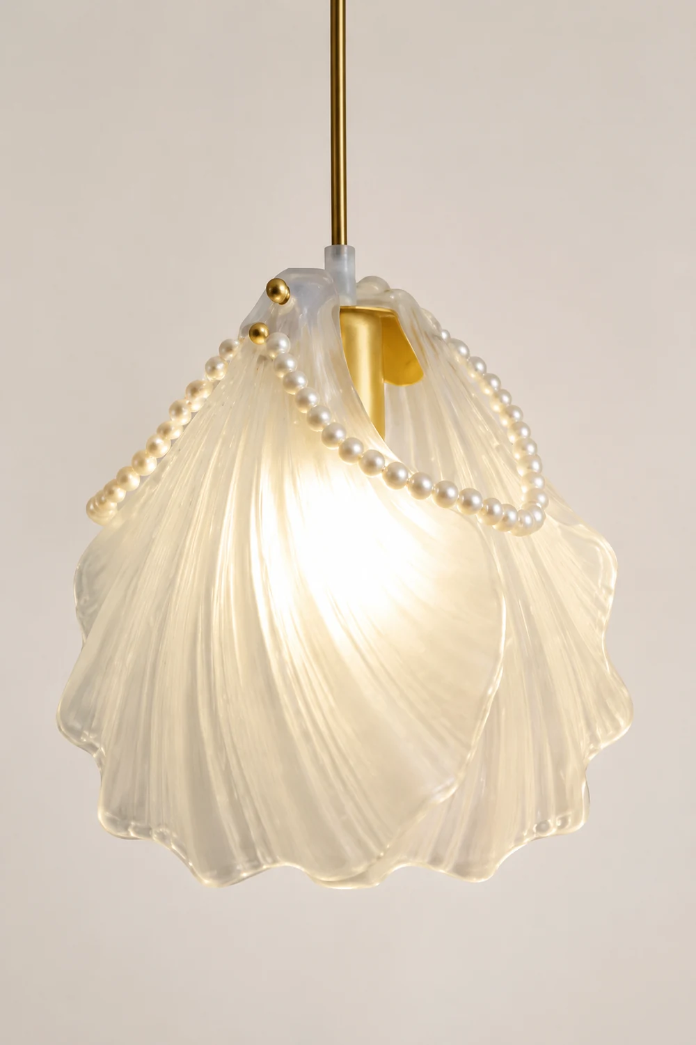 Moderne Luxuriöse Pendelleuchte mit Perlenmuschel für Schlafzimmer - Lumpaz