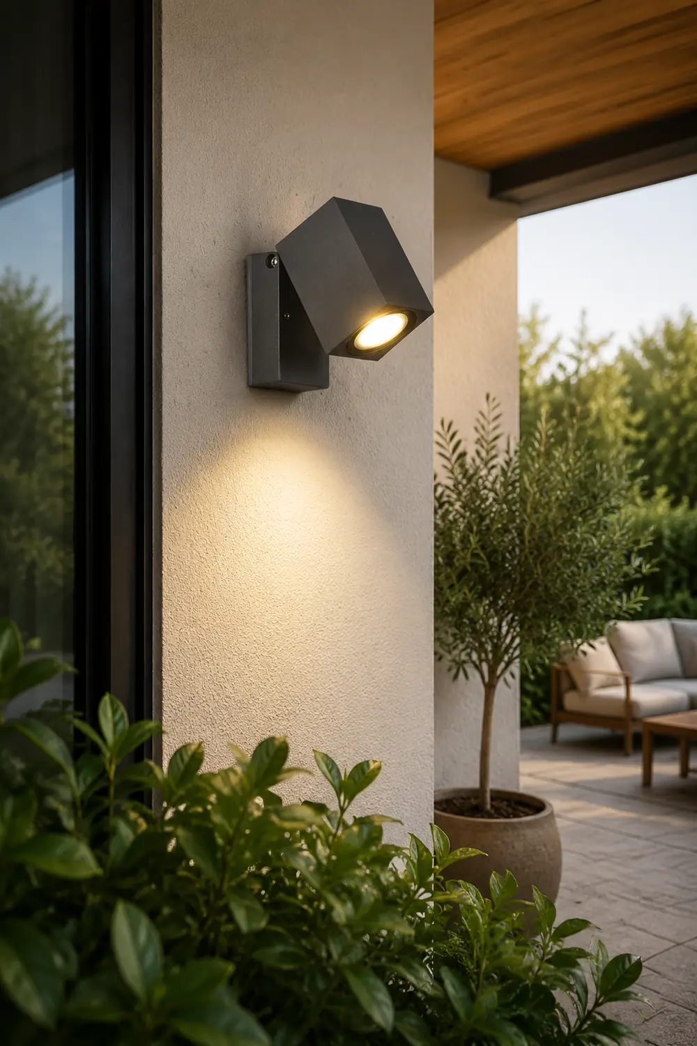 Wasserdichter Außenstrahler mit warmer LED-Wandleuchte Wandleuchte - Lumpaz