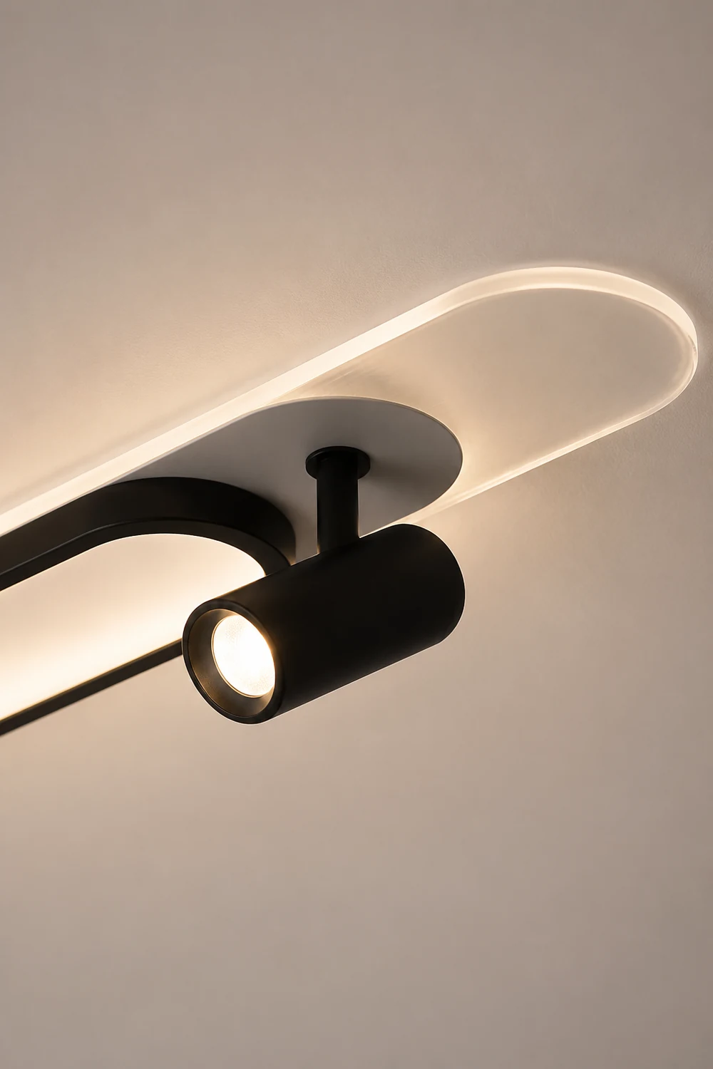 Haney Moderne Dimmbare LED Deckenleuchte mit Strahler für Büro & Esszimmer - Lumpaz