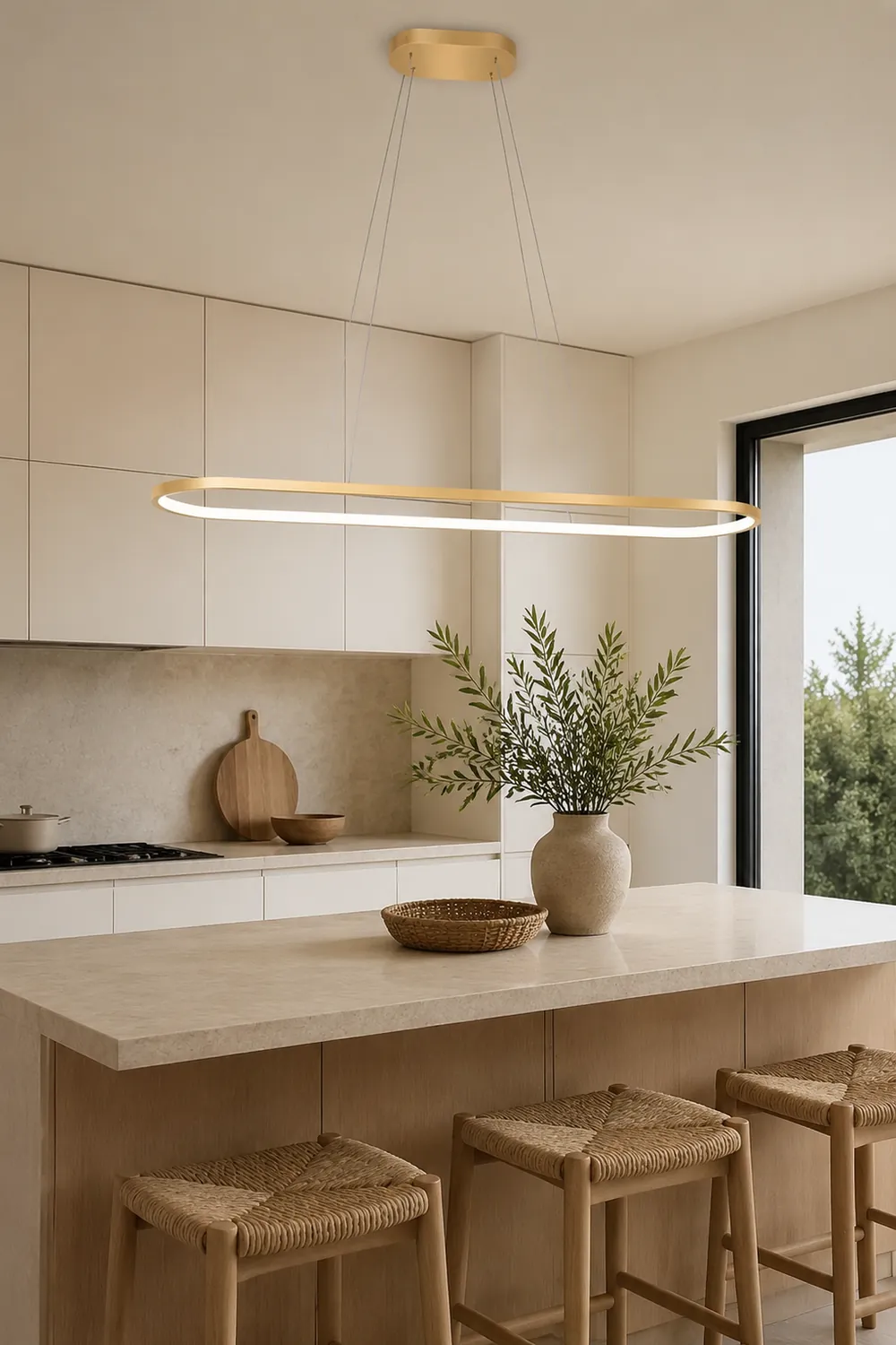 Edge Moderne Kreis LED Pendelleuchte aus Metall für Esszimmer - Lumpaz