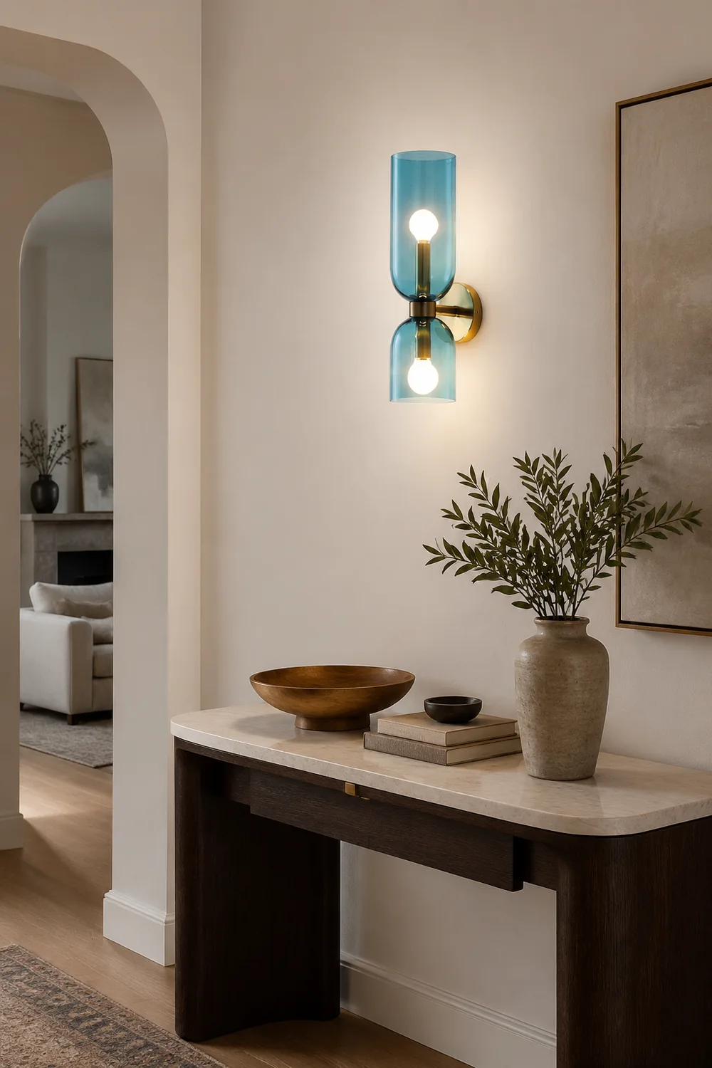 Double Head Glass Wall Lamp LED Sconce for Bedroom - Lumpaz