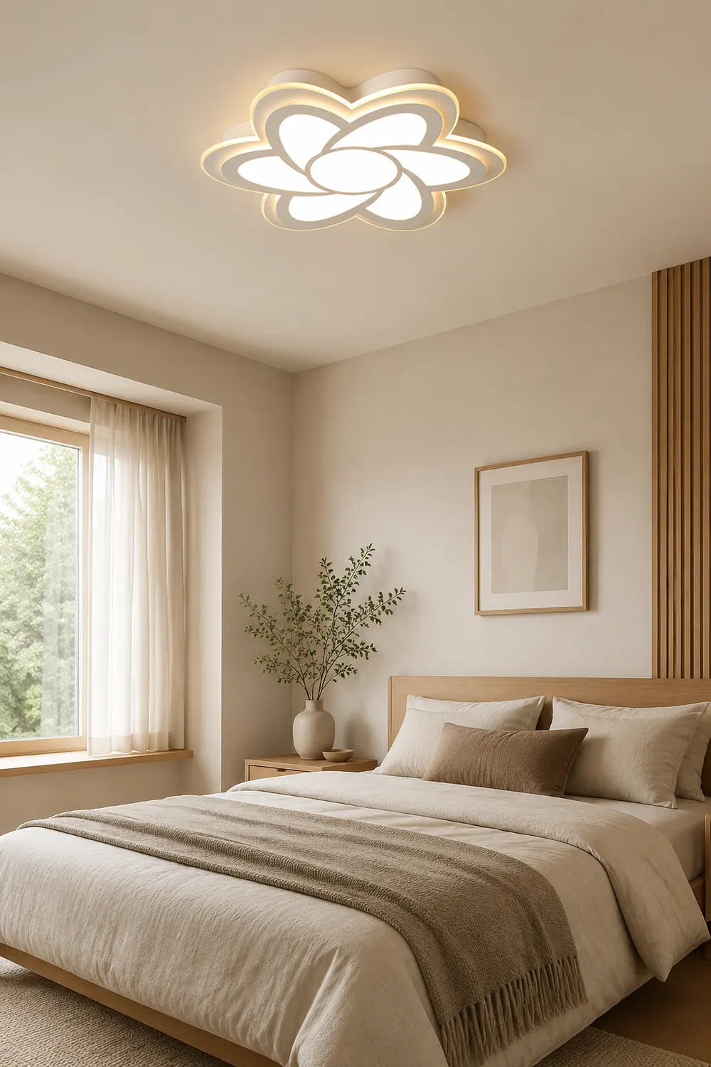 Hana Moderne Blumenförmige LED Deckenleuchte für Schlafzimmer, Wohnzimmer - Lumpaz