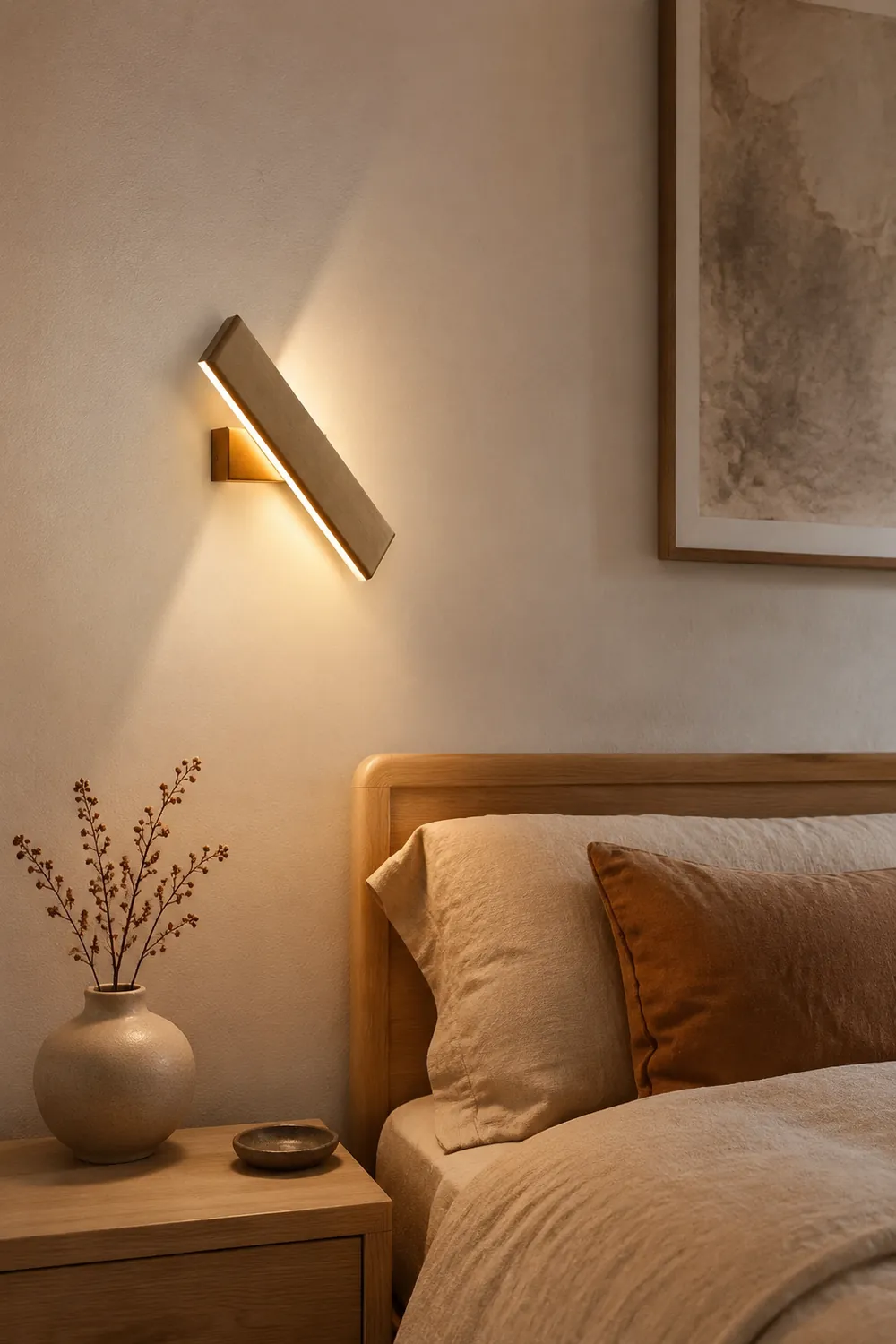 Minimalistische LED Wandleuchte aus Aluminium für Schlafzimmer - Lumpaz