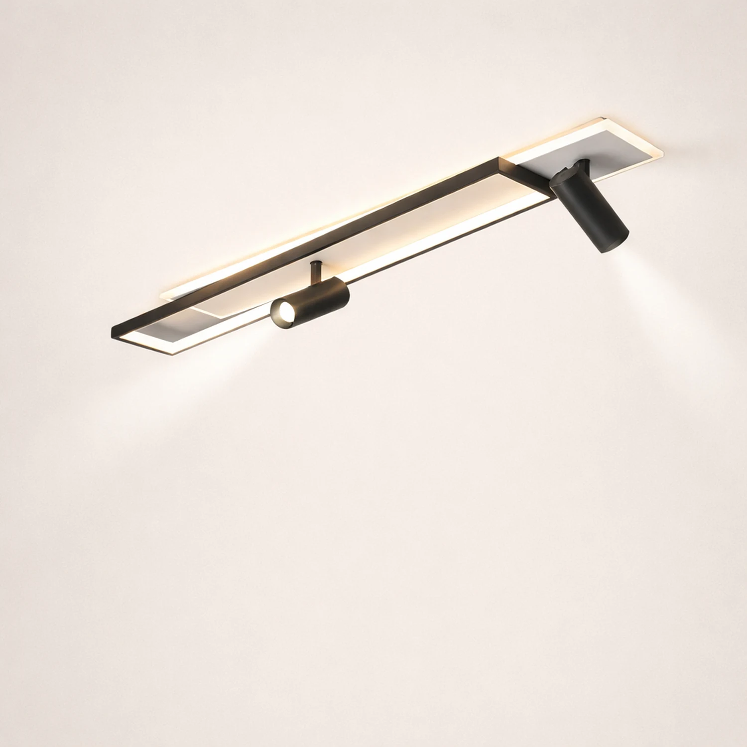 Haney LED-Deckenleuchte mit Strahler, schlicht, modern, schwarz - Lumpaz