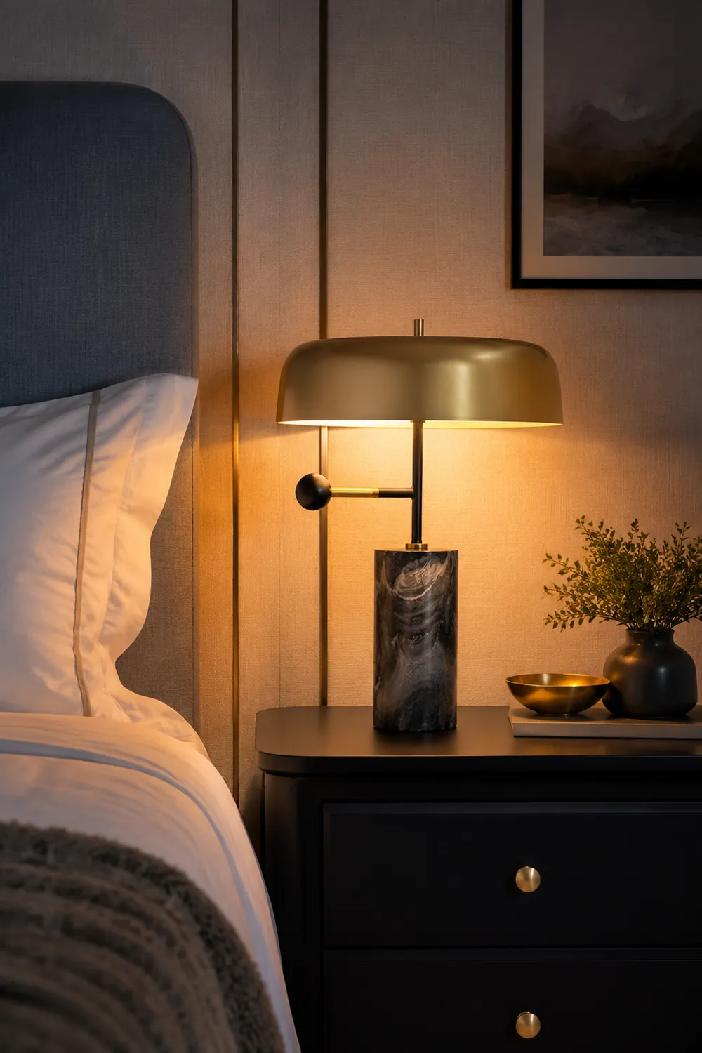 Modern Tall Black Table Lamp Design Beside Lamp - Lumpaz