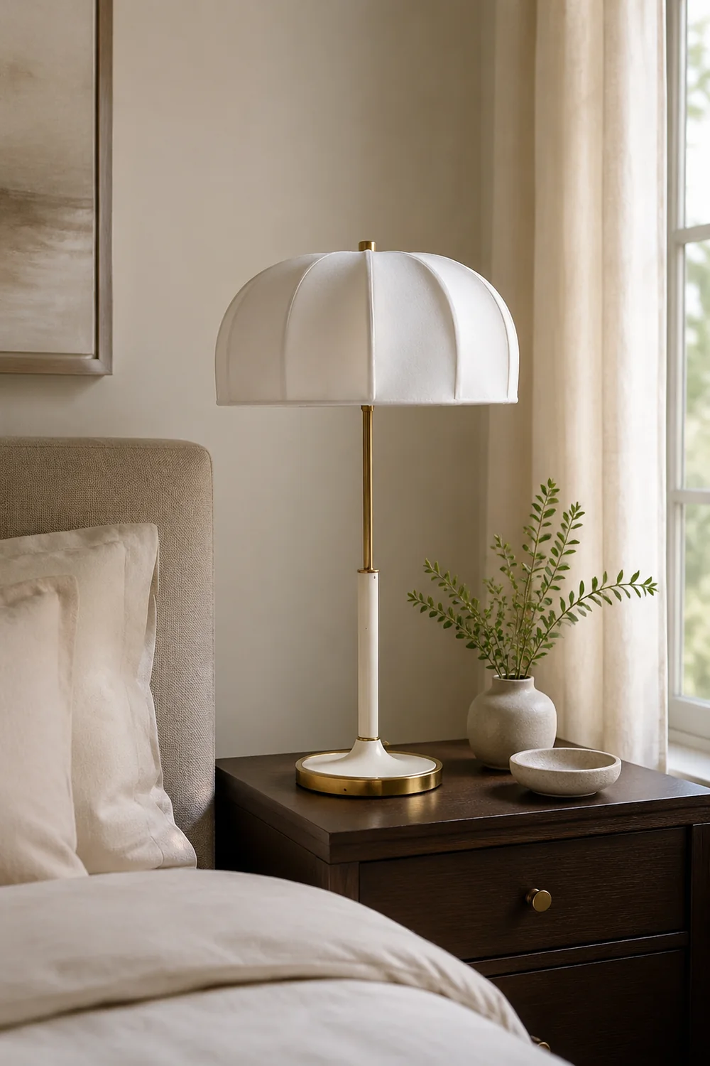 Fabric Table Lamp Decor E27 Bedside Table Light - Lumpaz