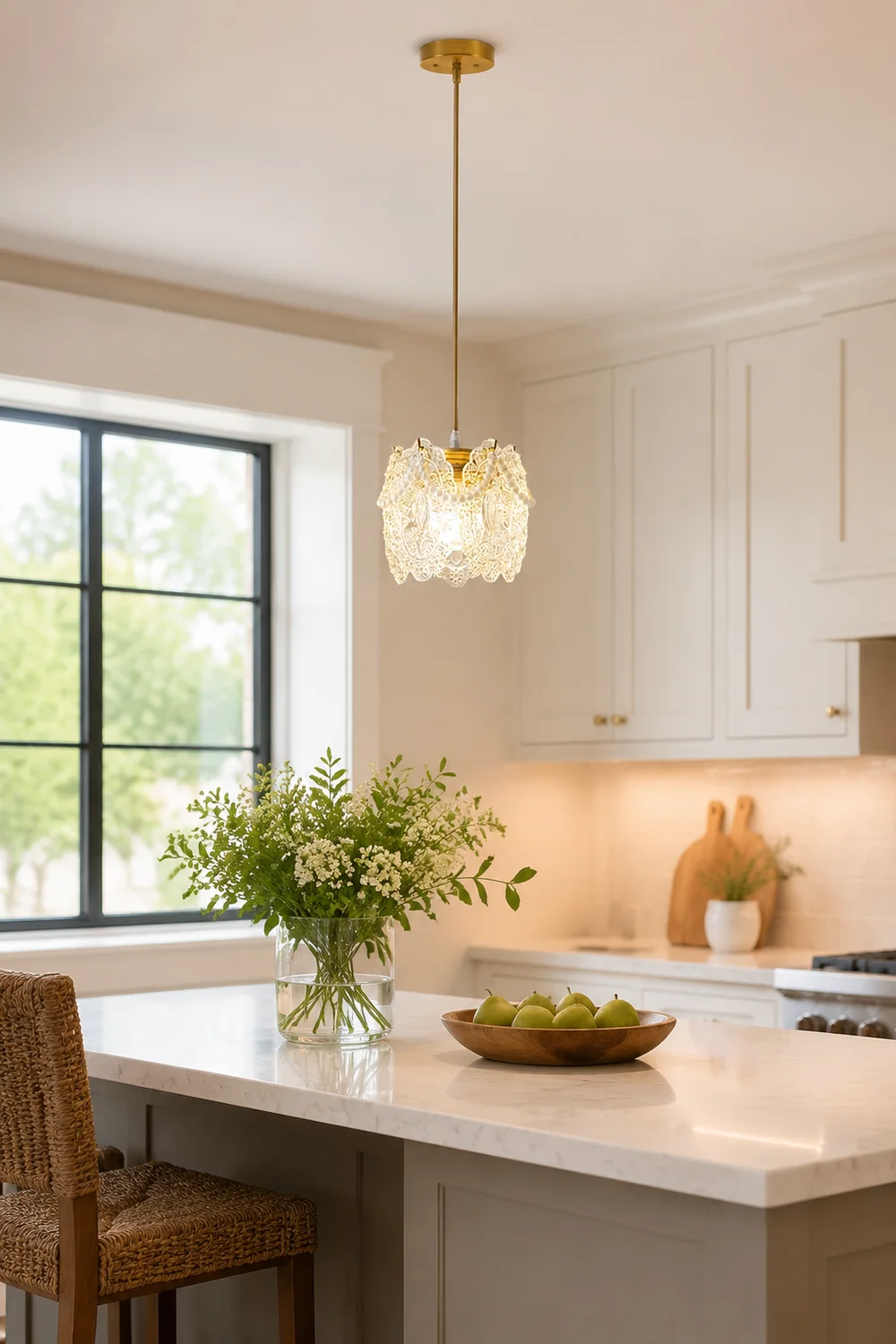 Moderne Luxuriöse Pendelleuchte aus Glas für Schlaf- & Wohnzimmer - Lumpaz