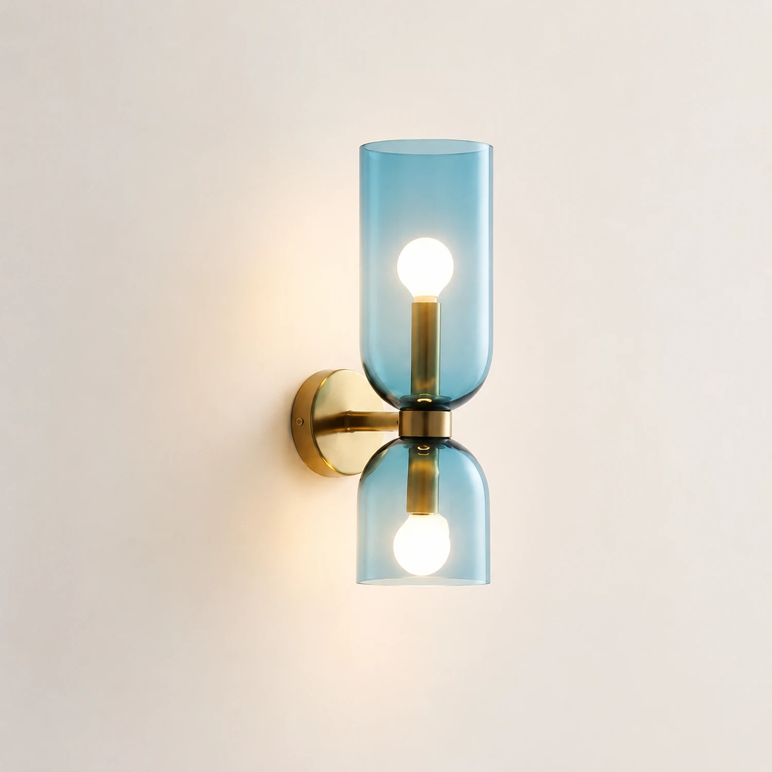 Double Head Glass Wall Lamp LED Sconce for Bedroom - Lumpaz