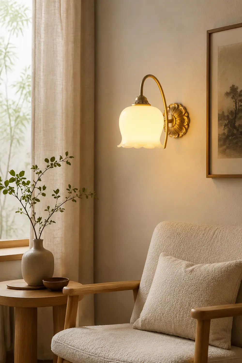 Creamy Copper Glass Wall Sconce - Lumpaz