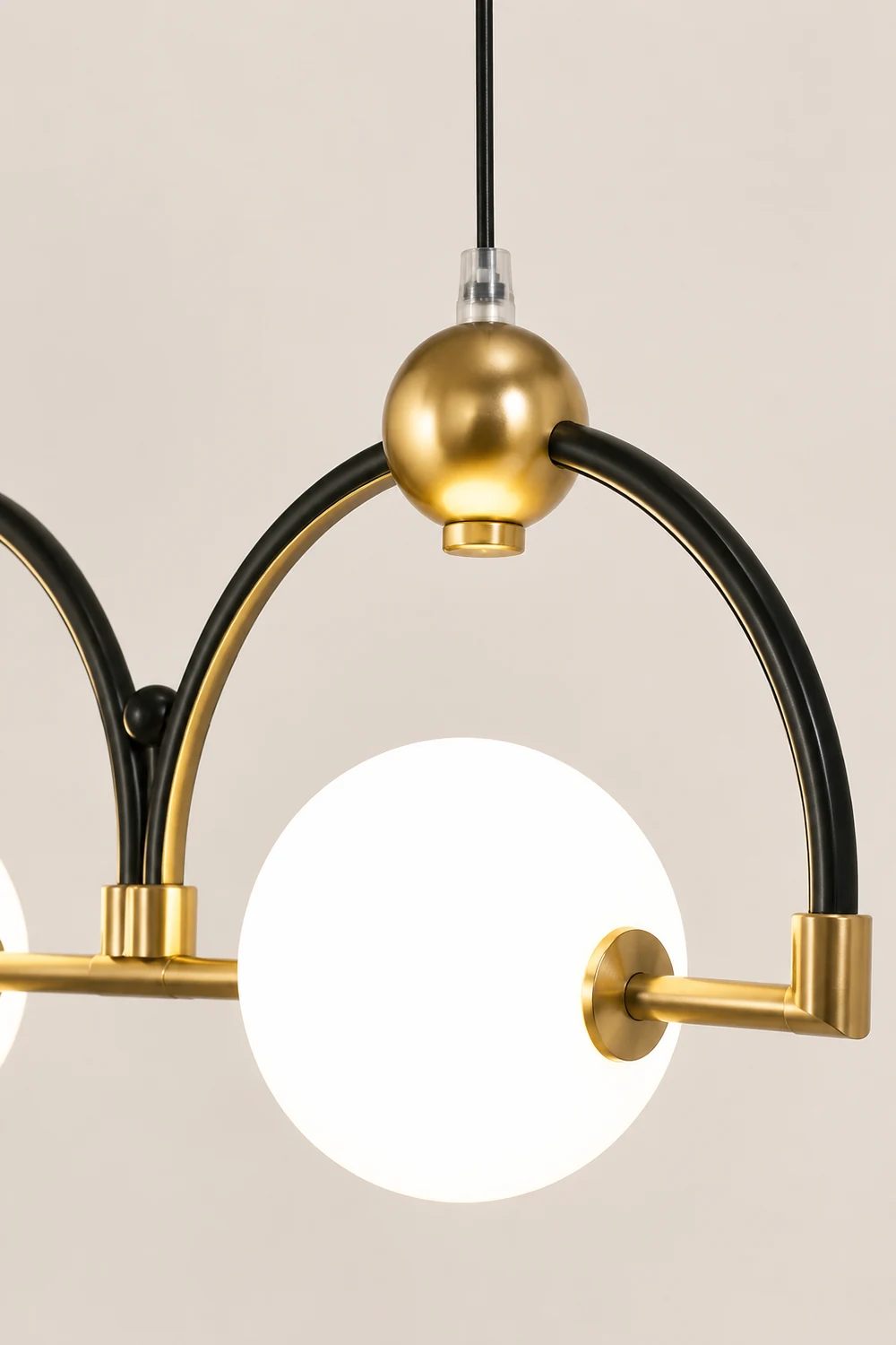 LED Pendelleuchte Schwarz Hinzufügen Gold Lange - Lumpaz