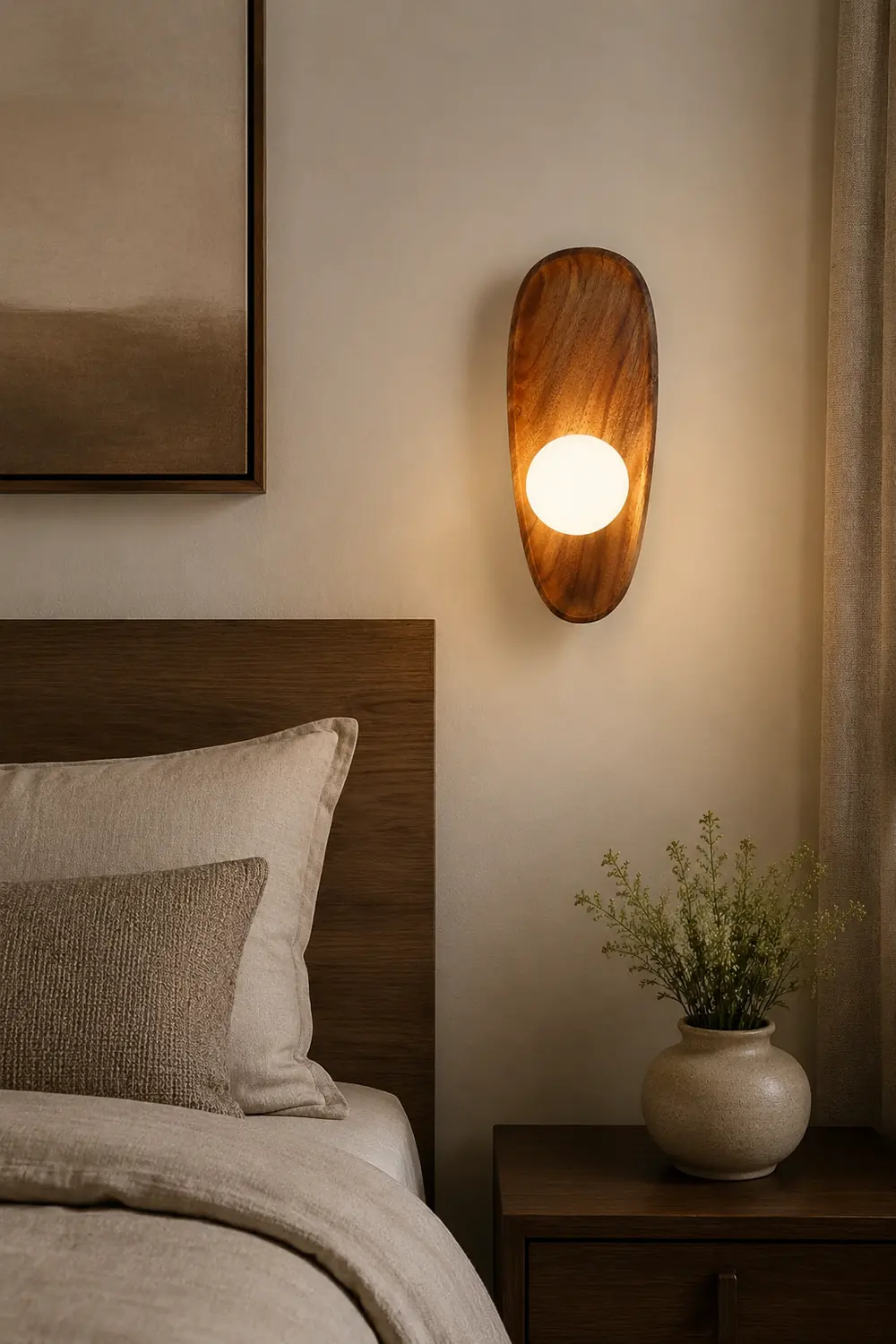 Minimalist Solid Wood Wall Sconce - Lumpaz