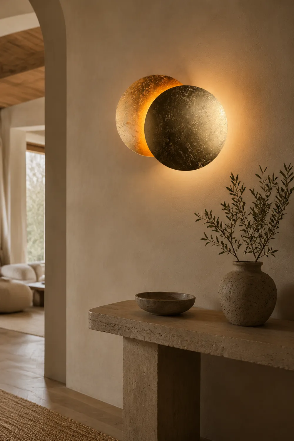 Modern Round Circle Creative Rotating Wall Light - Lumpaz