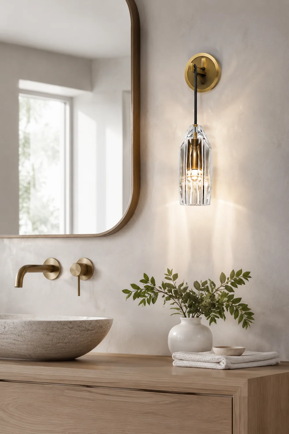 Modern Faceted Crystal Wall Lights - Lumpaz