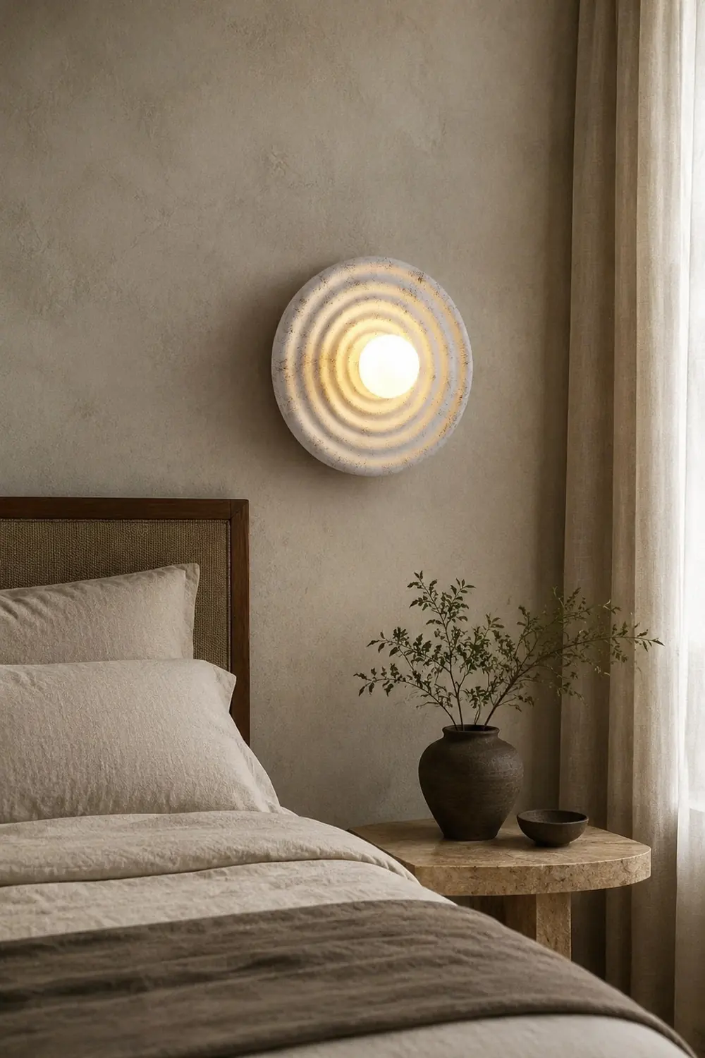 Wabi-sabi Round Circle Indoor Wall Lamp - Lumpaz
