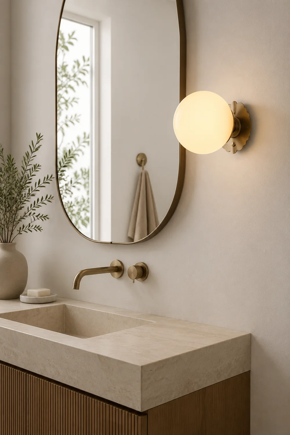 Vintage Glass Round Head Wall Sconce - Lumpaz