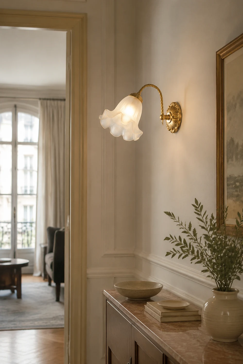 French Living Room Retro Glass Wall Lights - Lumpaz