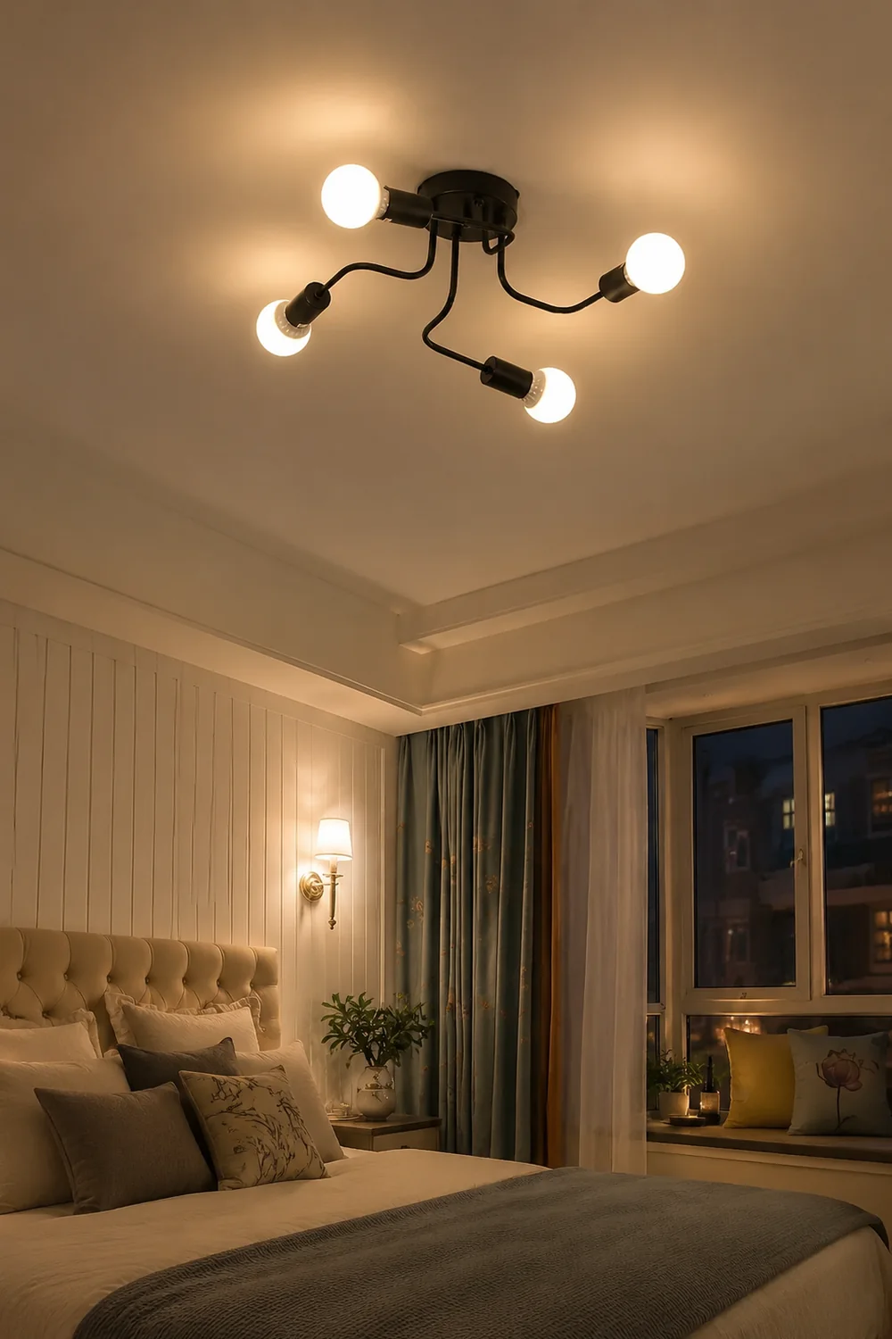 Moderne Deckenleuchte aus Eisen für Schlafzimmer, Wohnzimmer - Lumpaz