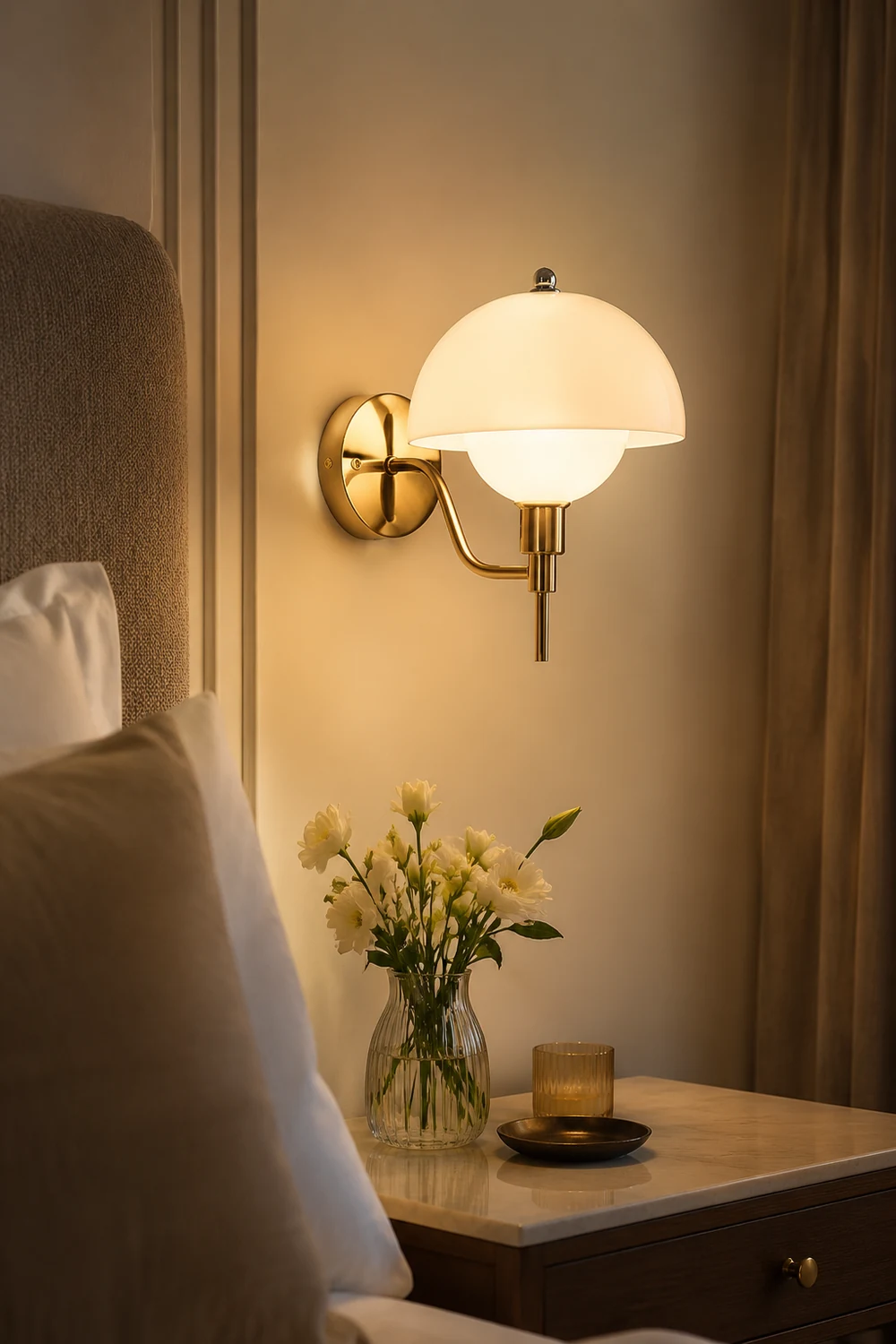 French Mushroom Glass Wall Lamp - Lumpaz
