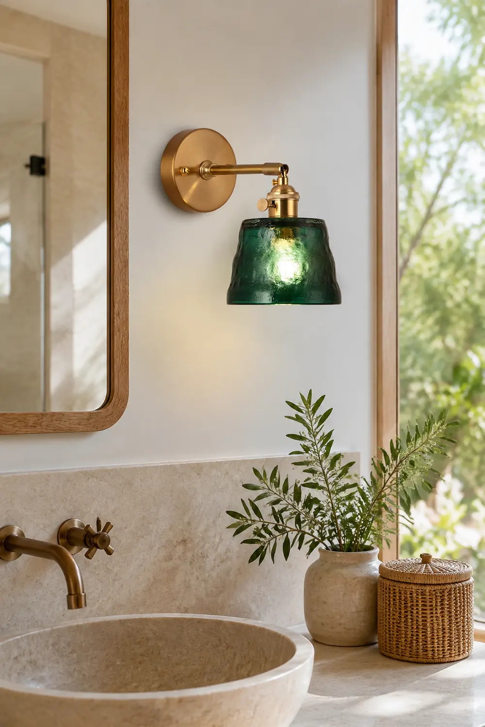 Vintage Glass Adjustable Wall Sconce - Lumpaz