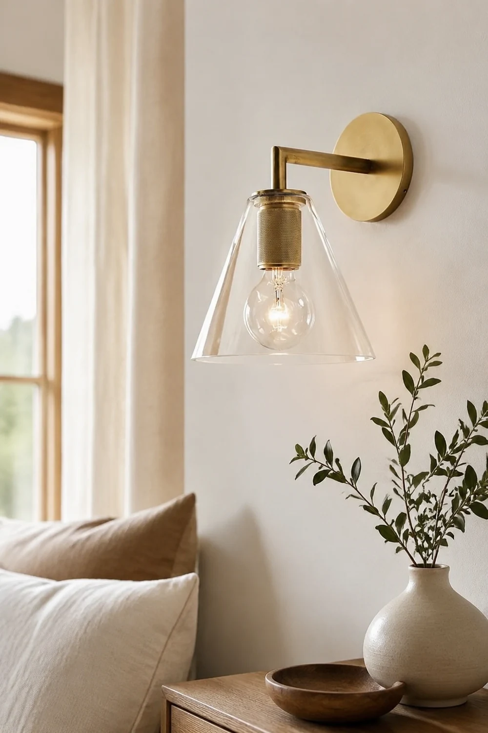 Armed Retro Brass Wall Sconce - Lumpaz