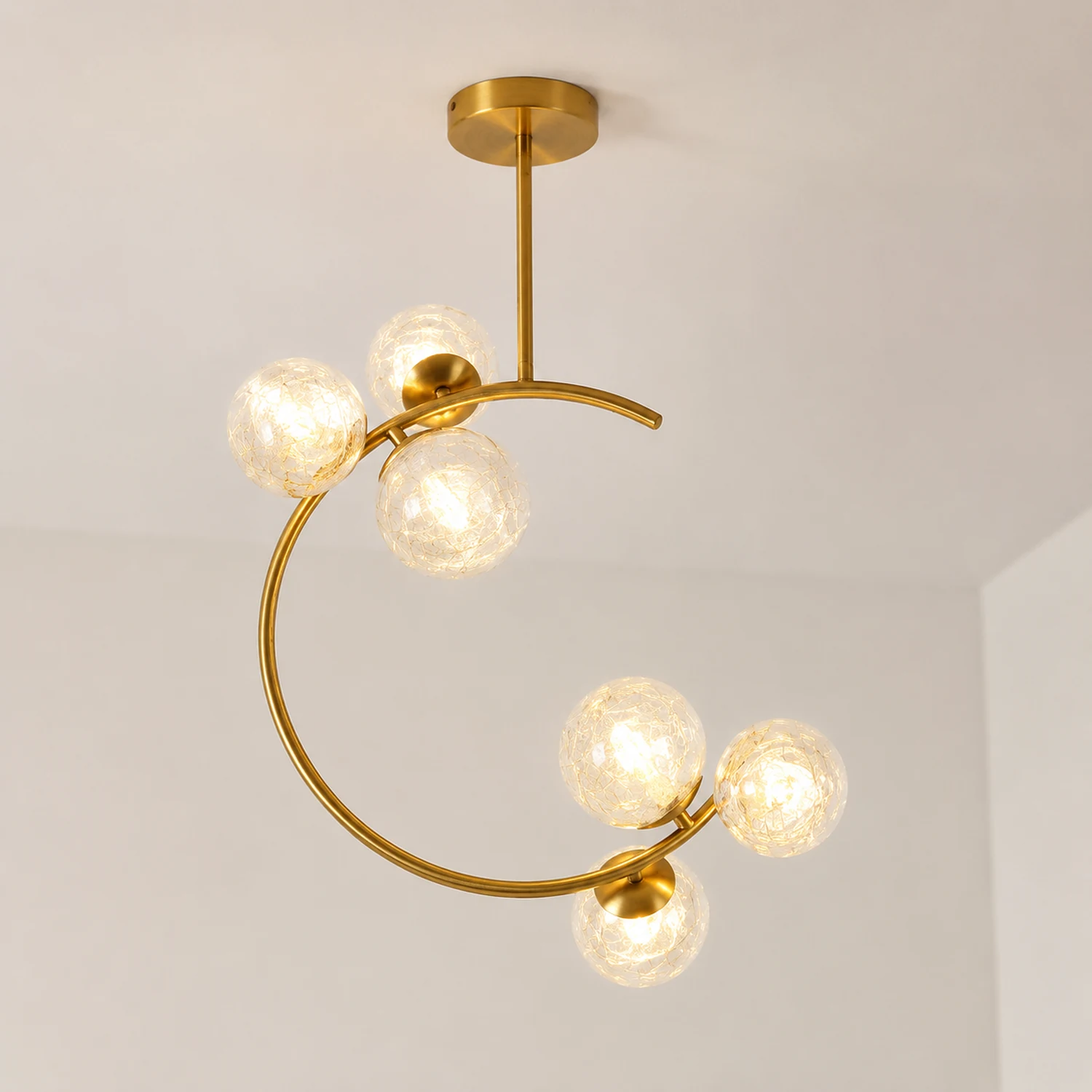 Glaskugel Deckenleuchte Goldene Lampen - Lumpaz