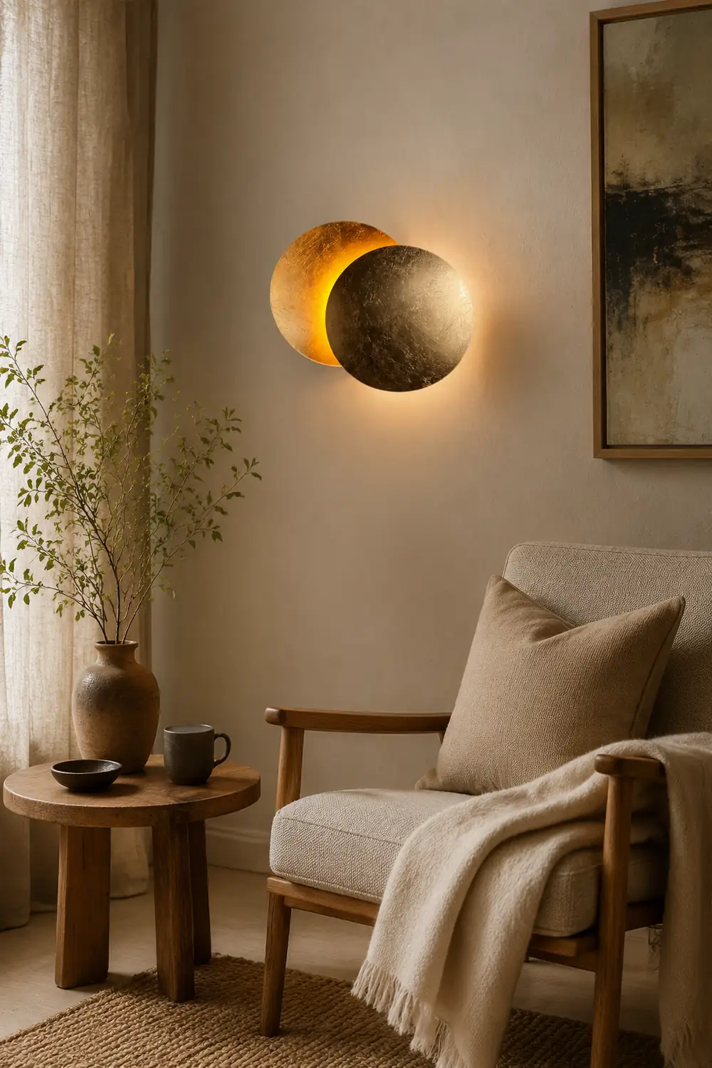 Modern Round Circle Creative Rotating Wall Light - Lumpaz