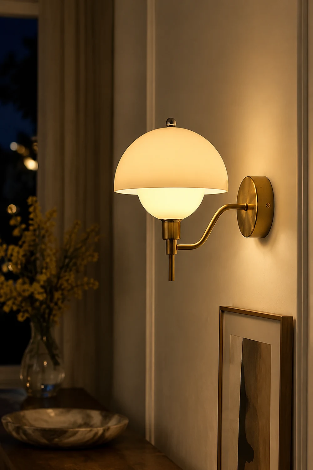 French Mushroom Glass Wall Lamp - Lumpaz