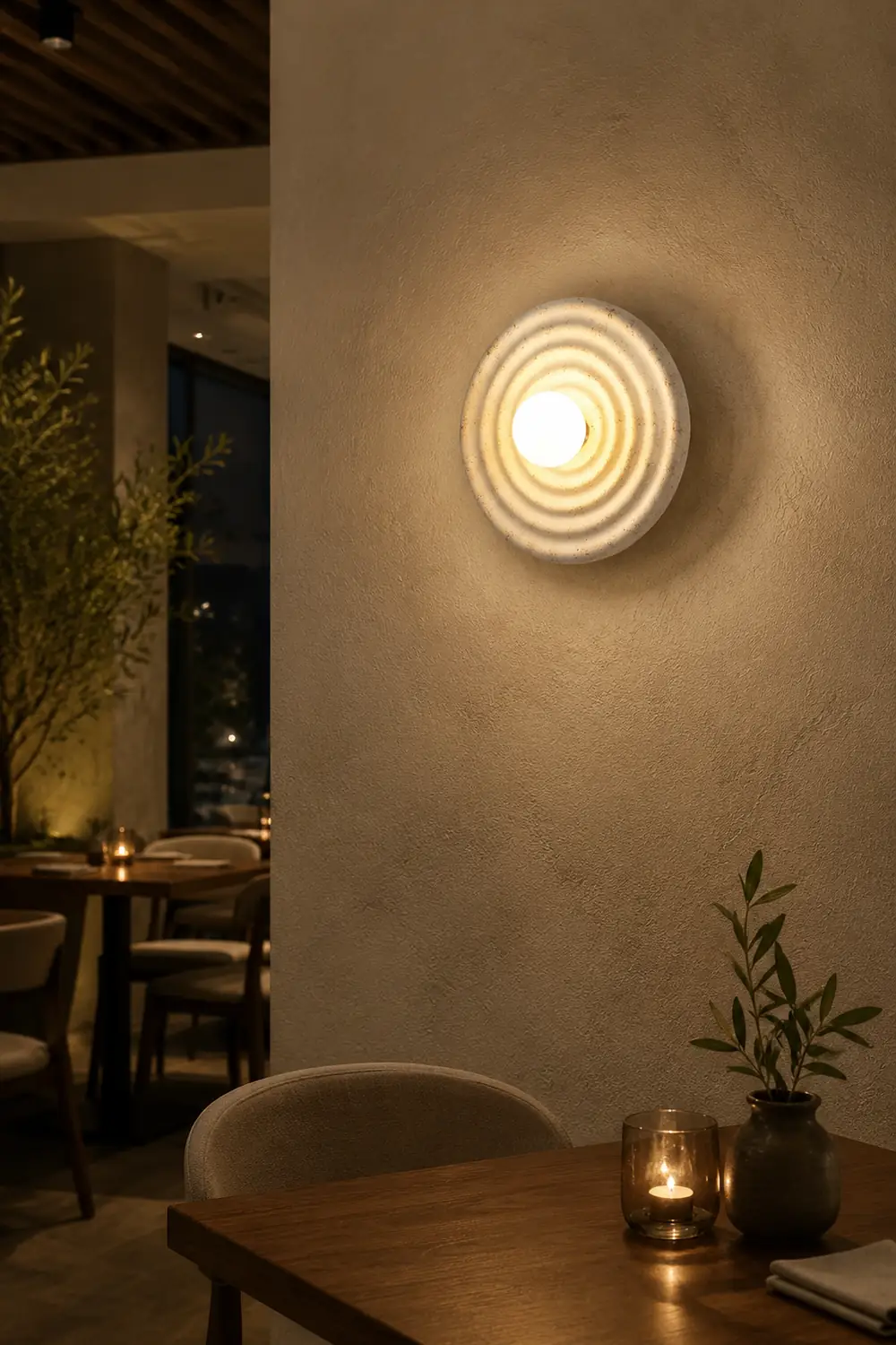 Wabi-sabi Round Circle Indoor Wall Lamp - Lumpaz