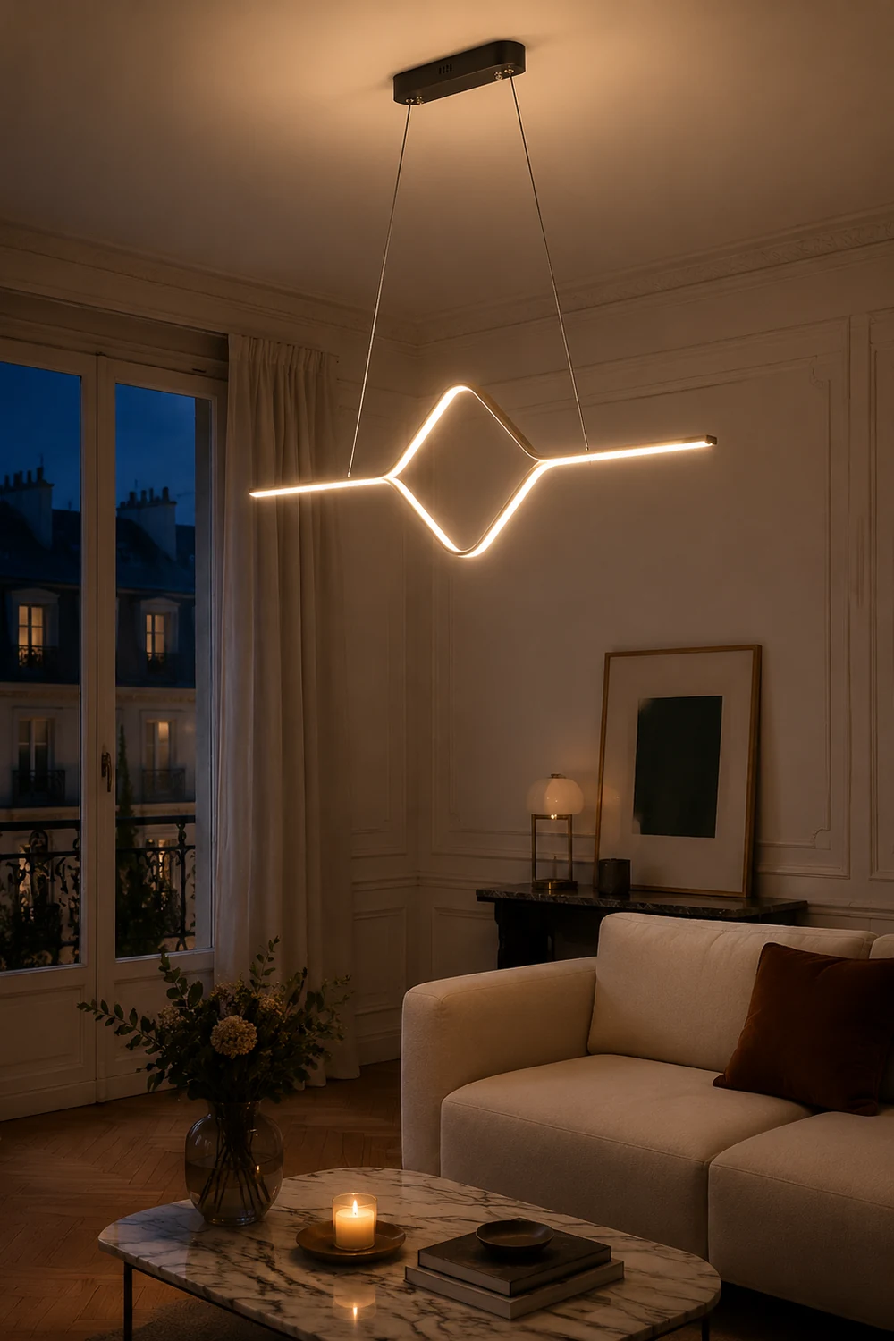 Bouvet Pendelleuchte,Linear Quadrat - Lumpaz