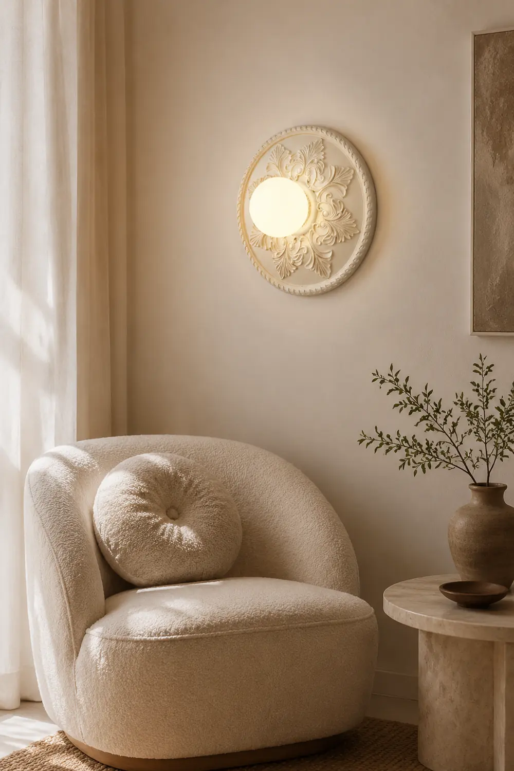 French Style Glass Milky Coffee Wall Light Sconces - Lumpaz