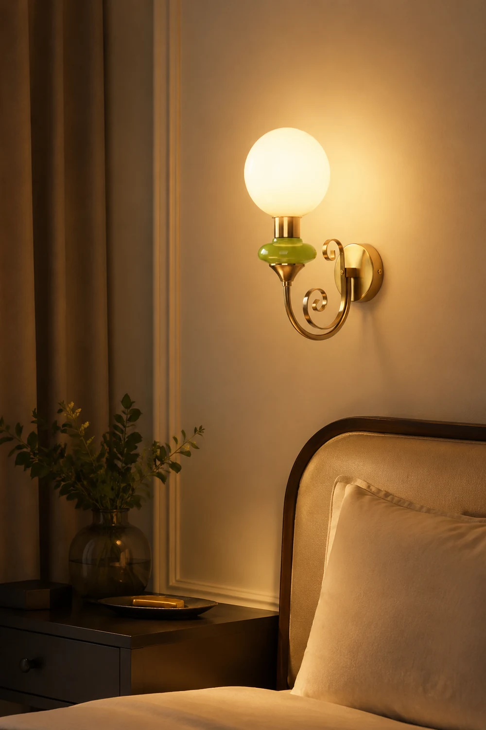 French Retro Glass 1-Light Wall Sconce - Lumpaz