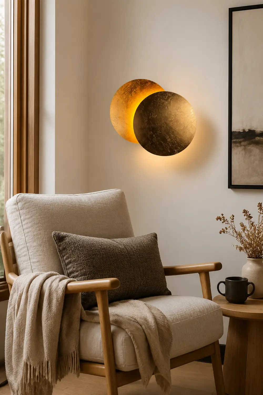 Modern Round Circle Creative Rotating Wall Light - Lumpaz