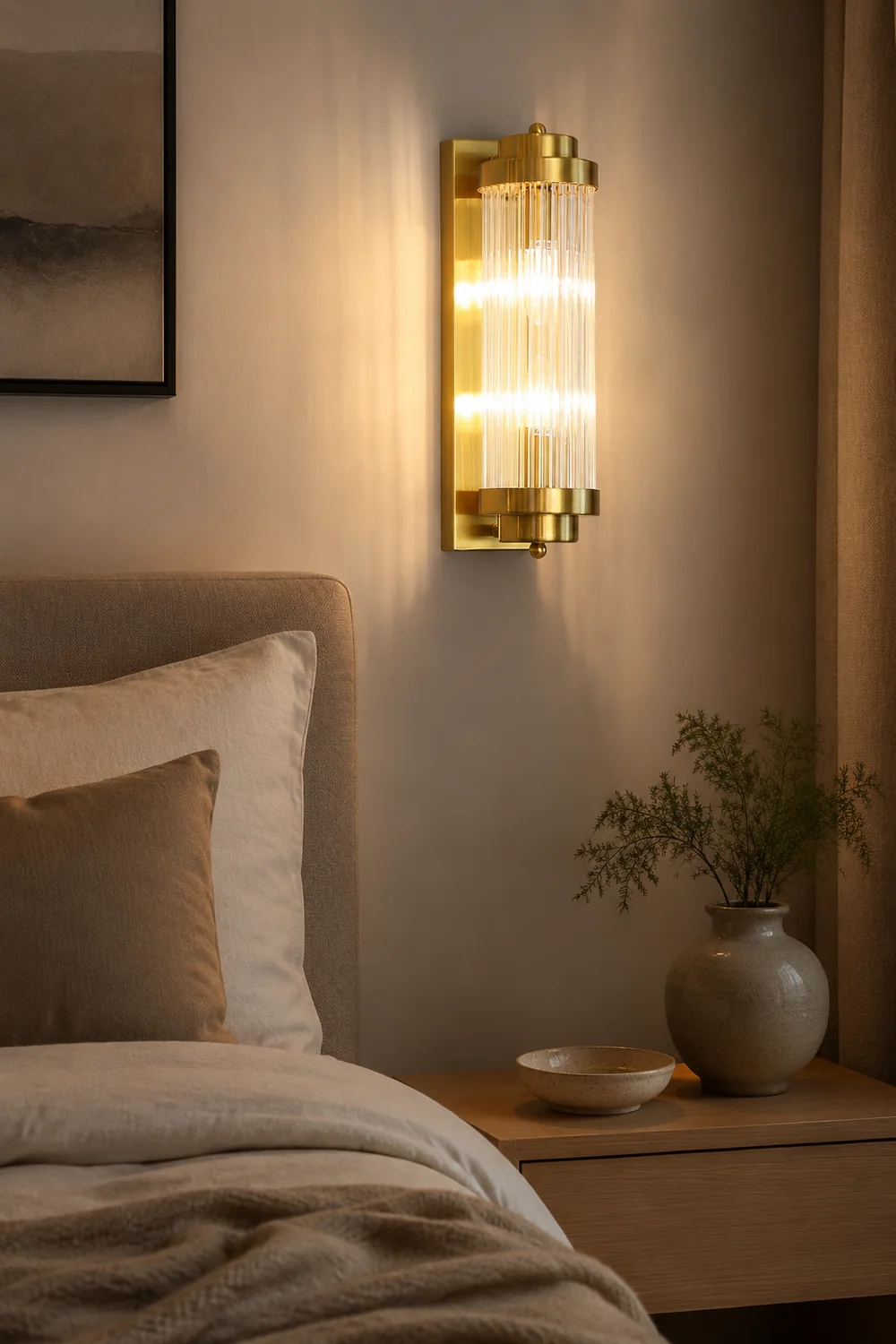 Crystal Pillar Metal Wall Lamp - Lumpaz