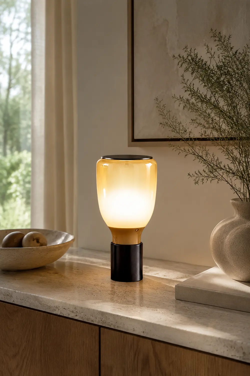 Colorful Bottle Glass Table Lamp - Lumpaz