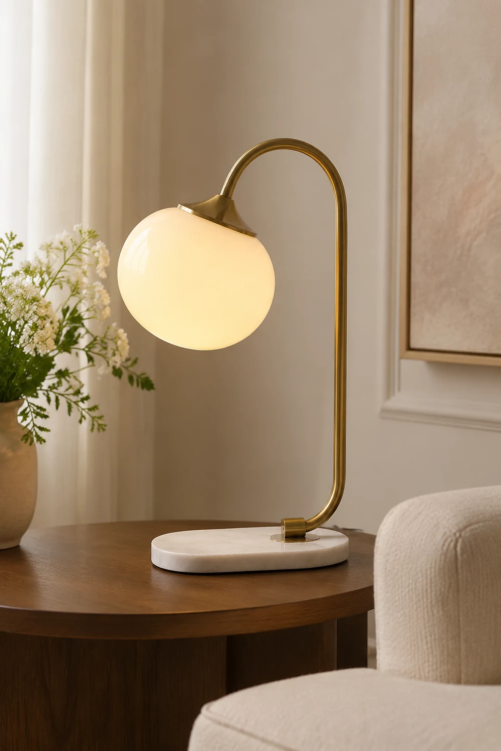 Marshmallow Metal Glass Table Lamp - Lumpaz