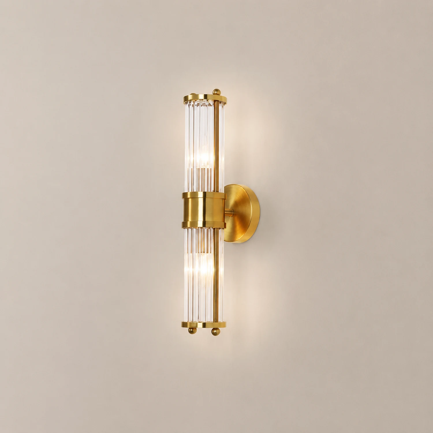 Modern Brass Gold Crystal Wall Sconce - Lumpaz