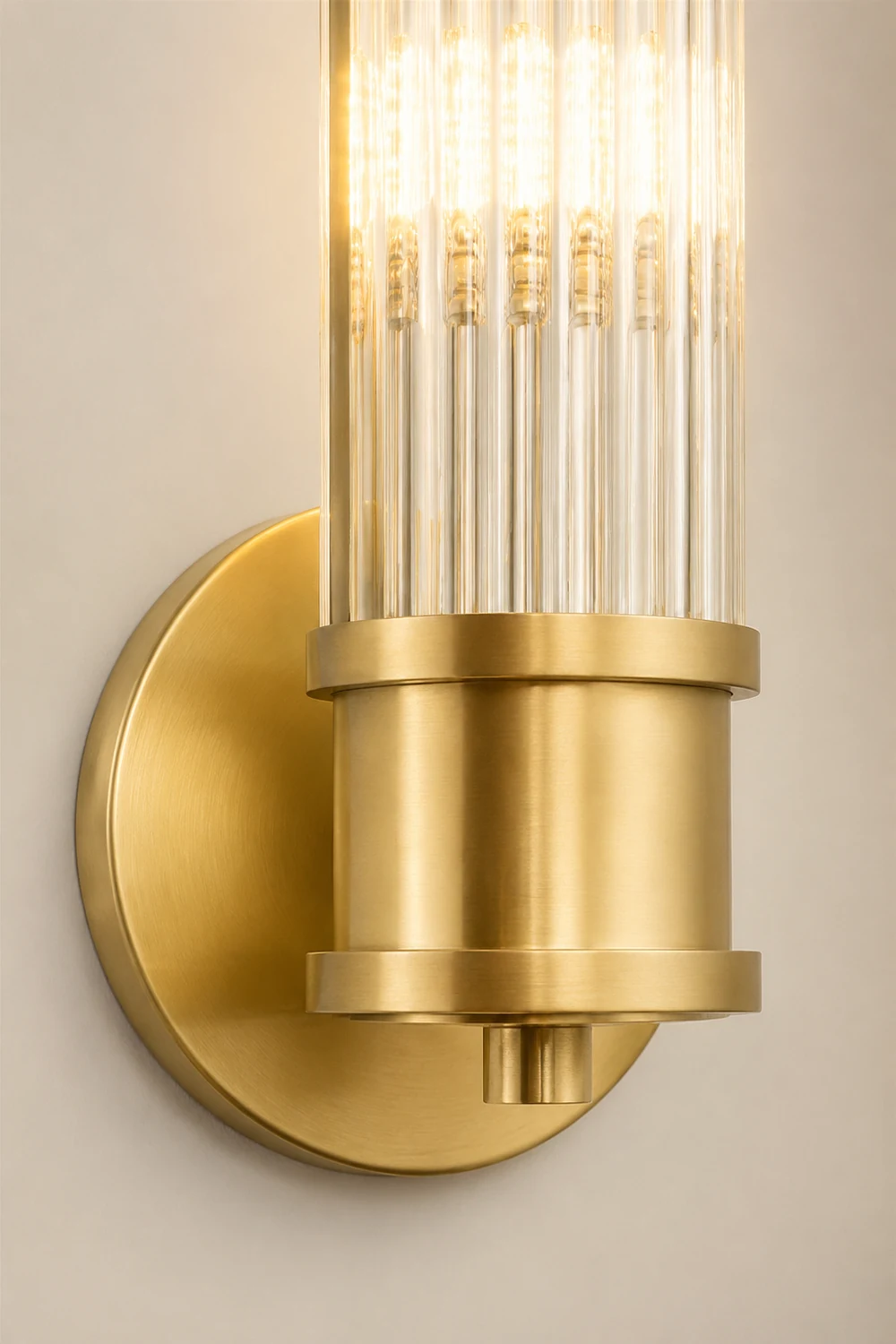 Modern Brass Gold Crystal Wall Sconce - Lumpaz
