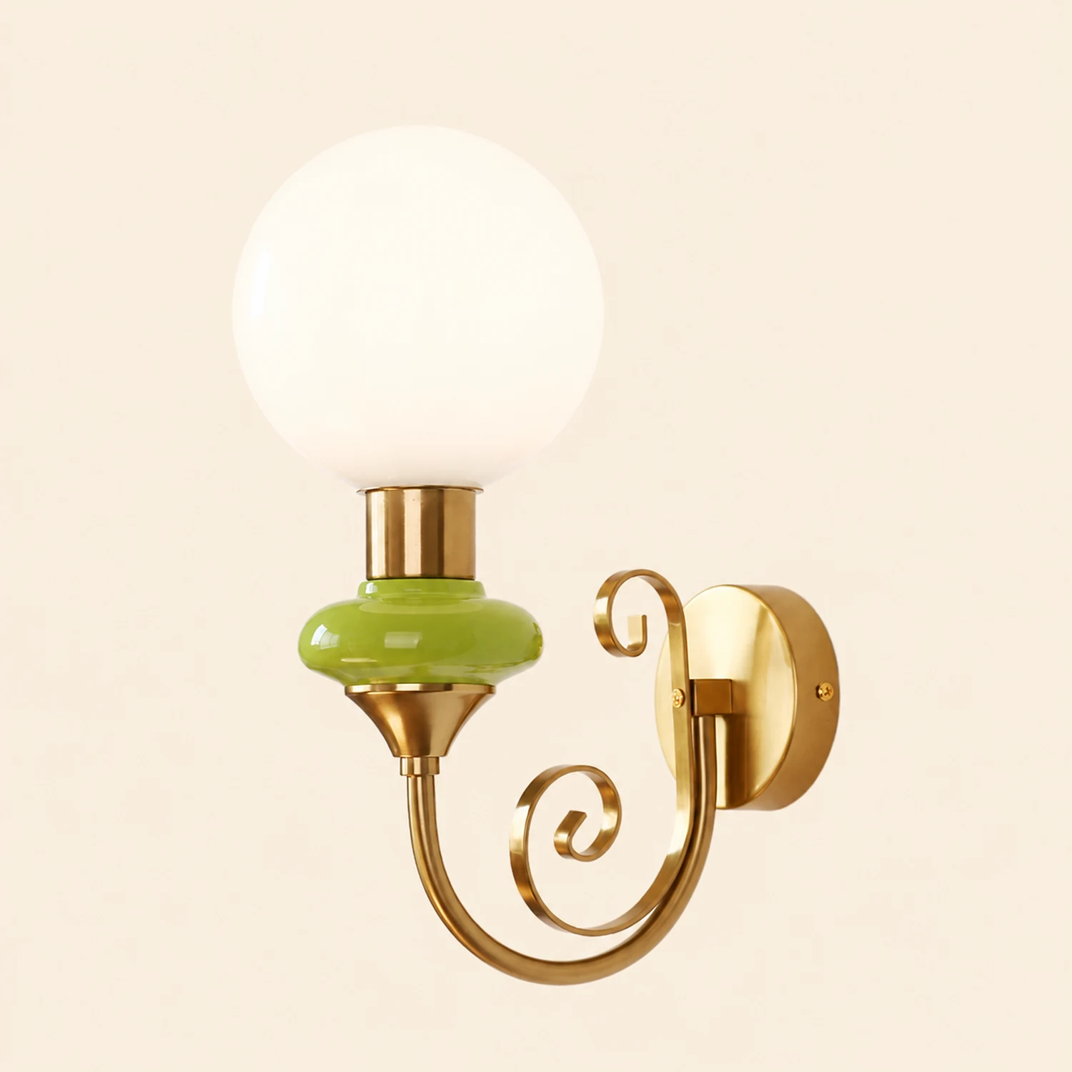 French Retro Glass 1-Light Wall Sconce - Lumpaz