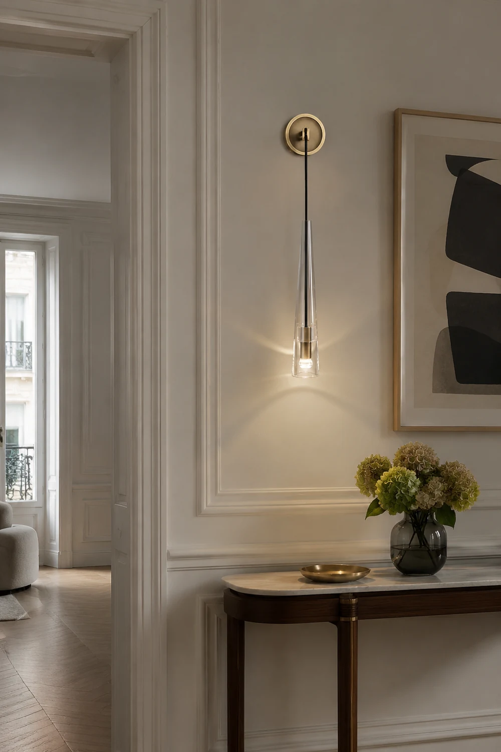 Modern Black Golden Hanging Suspended Wall Light - Lumpaz