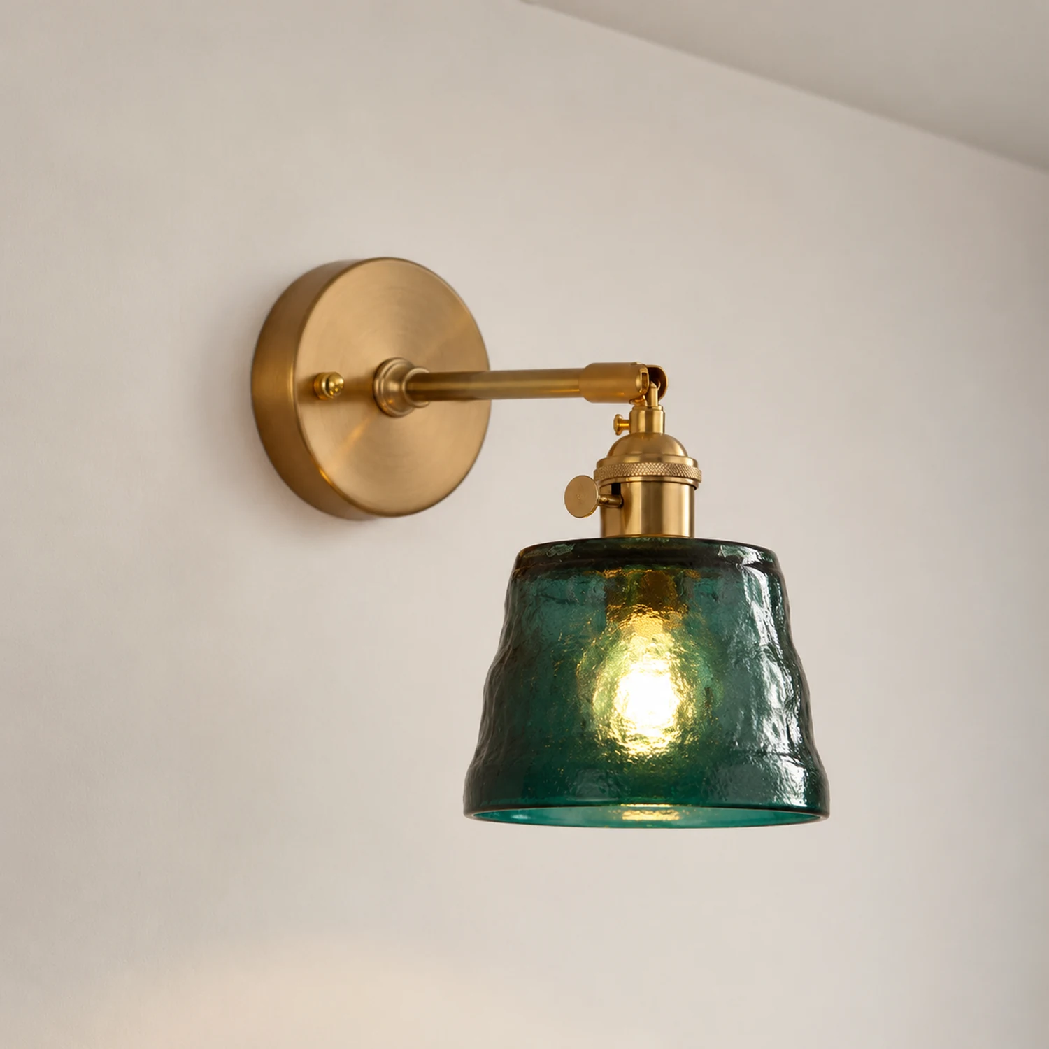 Vintage Glass Adjustable Wall Sconce - Lumpaz