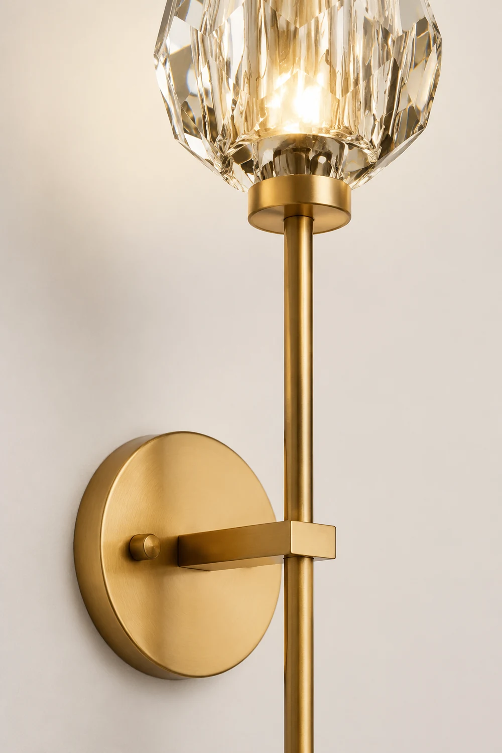 Modern Crystal Ball Mounted Antique Brass Wall Lamp - Lumpaz
