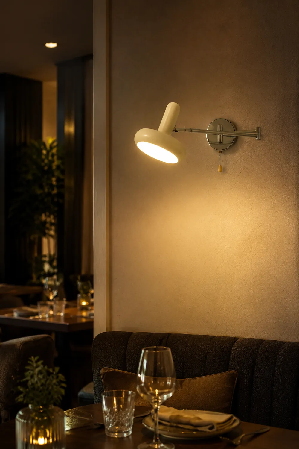 Retro Capsule White Swing Arm Wall Lamp - Lumpaz