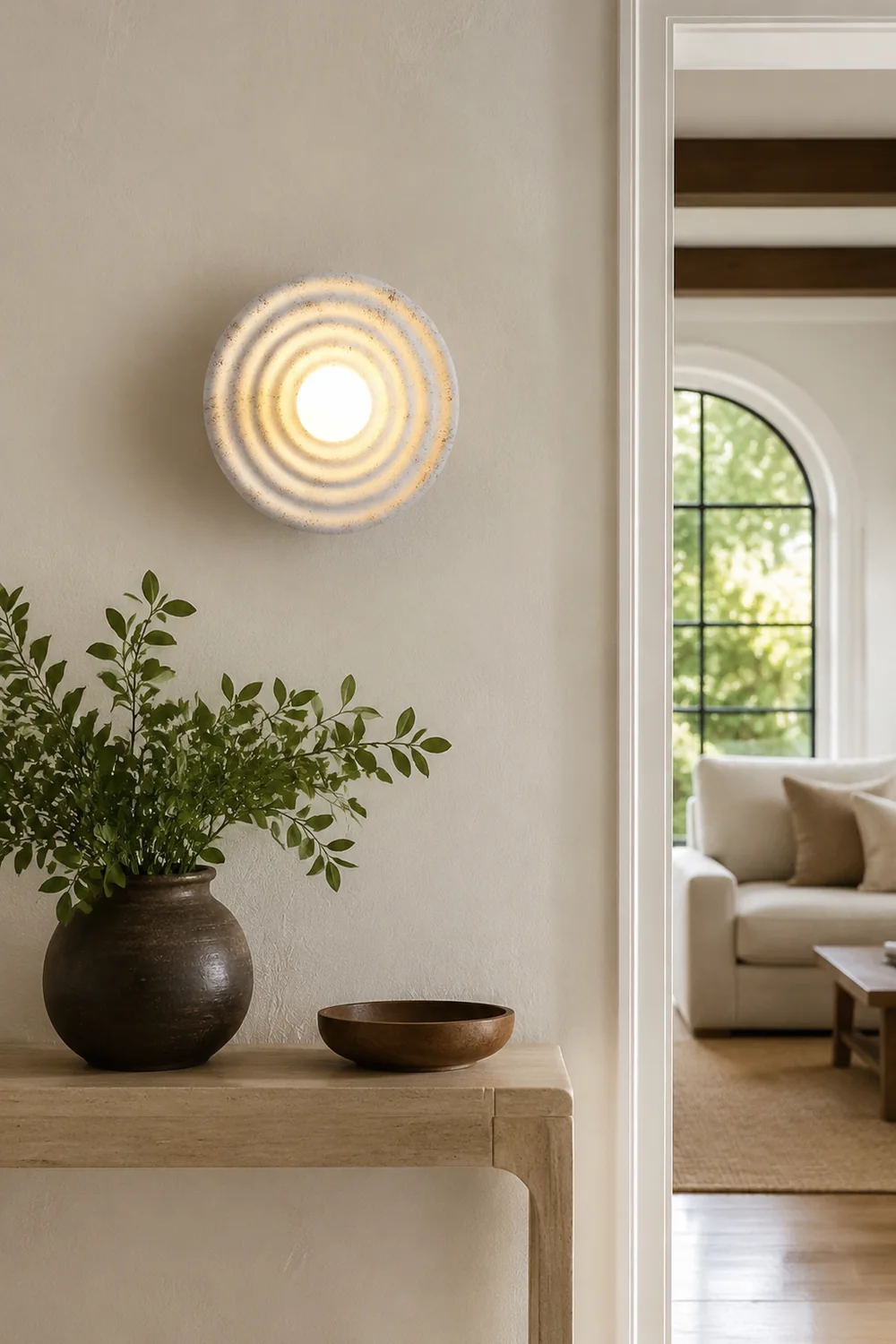 Wabi-sabi Round Circle Indoor Wall Lamp - Lumpaz
