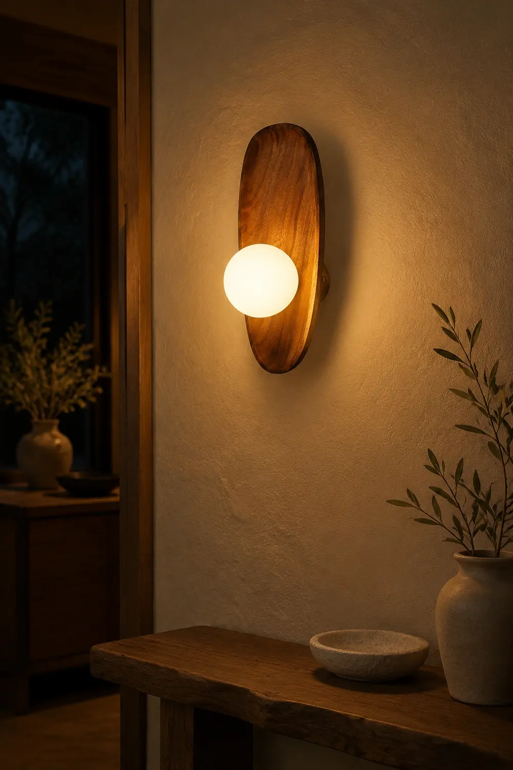 Minimalist Solid Wood Wall Sconce - Lumpaz