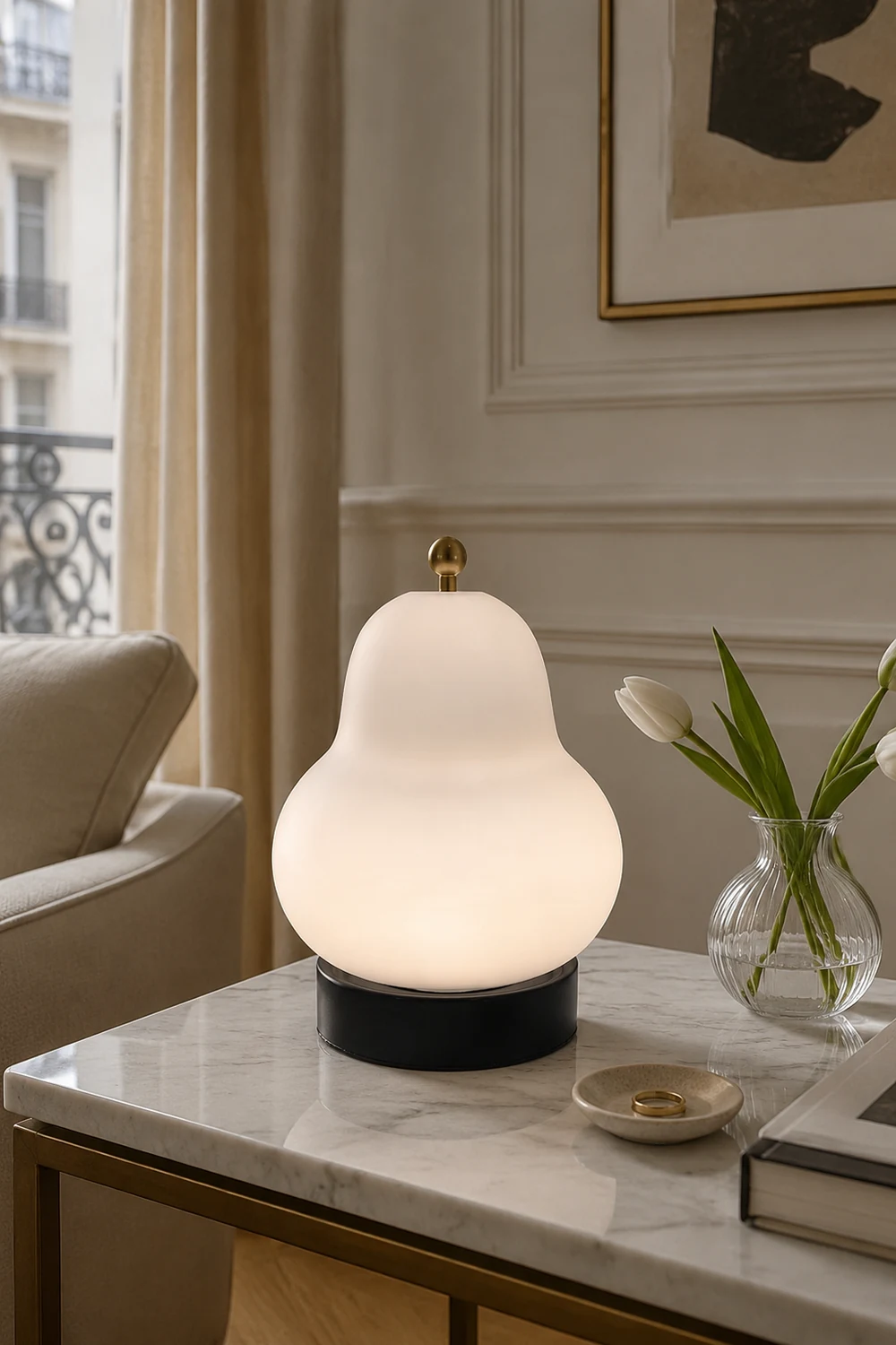 French Cream Pear Touch Portable Table Light - Lumpaz