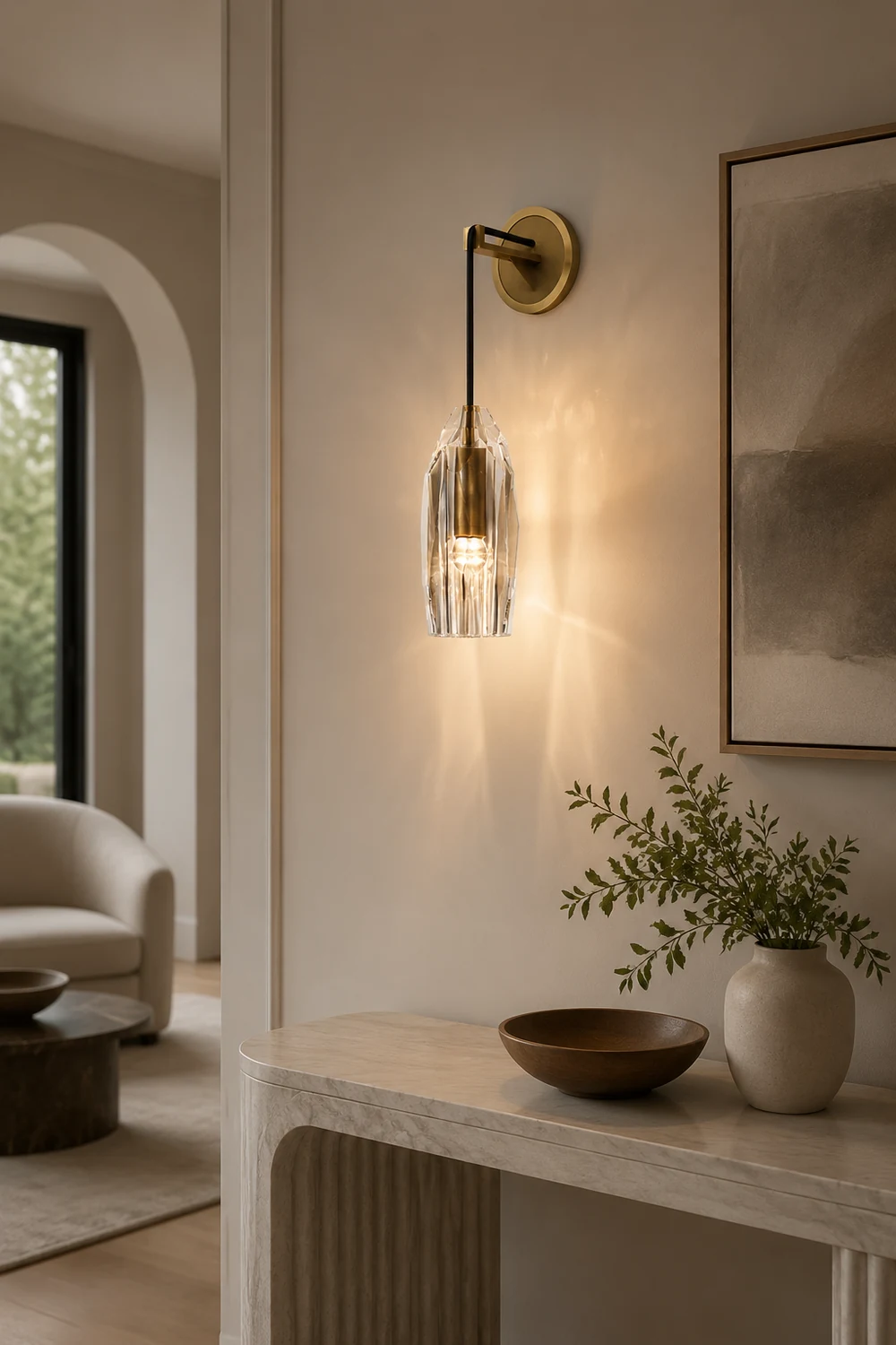 Modern Faceted Crystal Wall Lights - Lumpaz